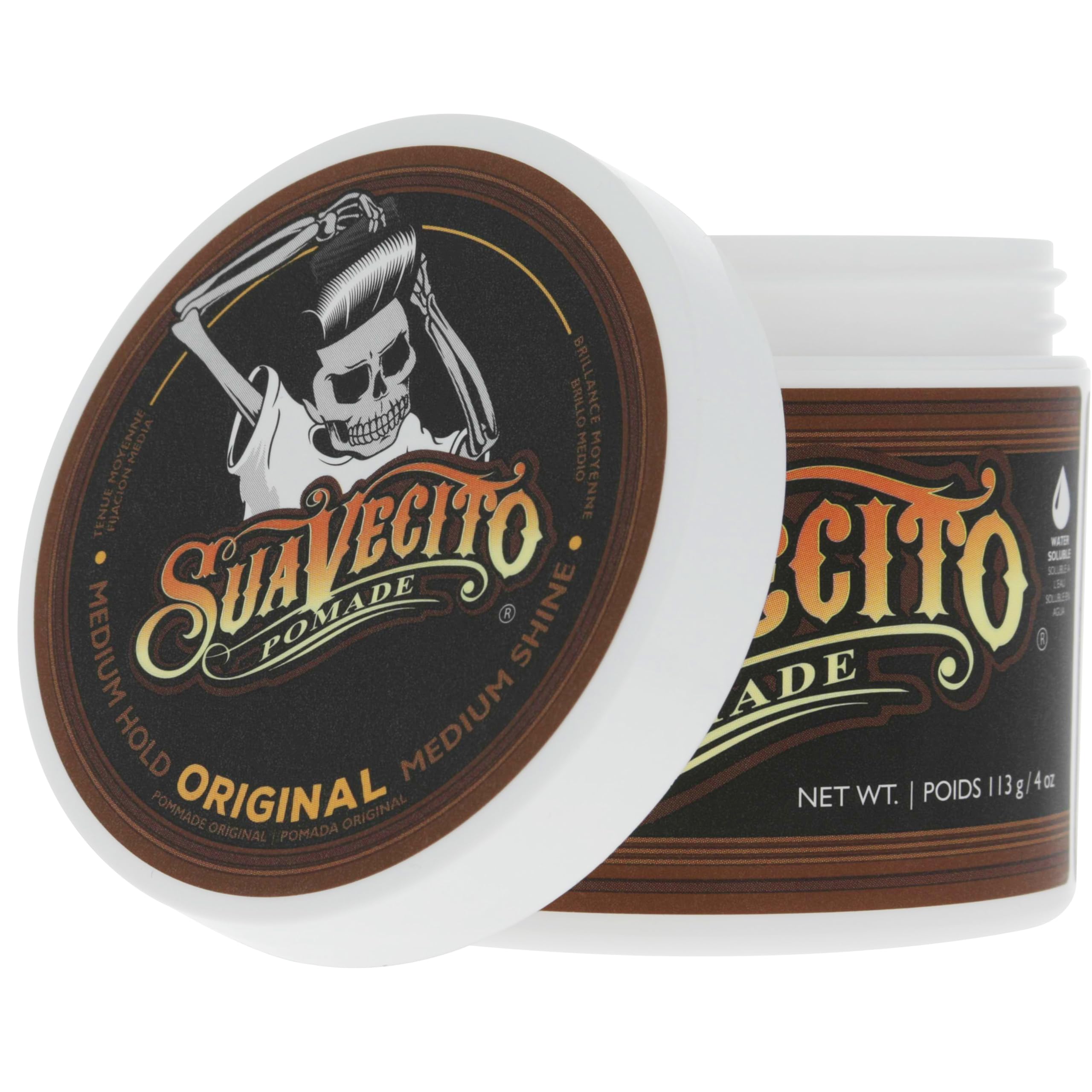 Suavecito Original Hold Pomade for Men, 4 oz - Medium Shine, Water-Soluble, Wax-Like, Flake-Free detail image 8