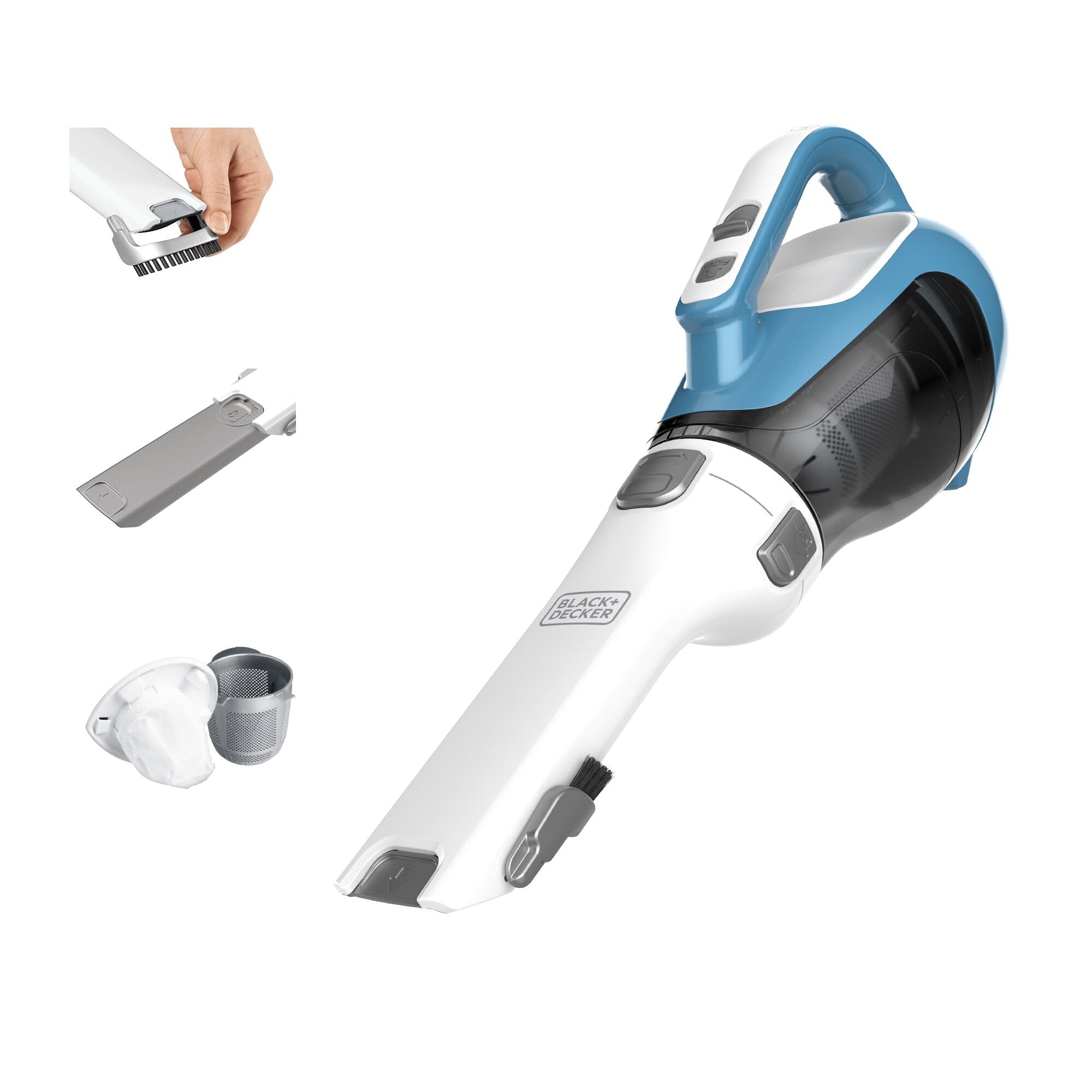 Black+Decker, Dustbuster AdvancedClean Handheld Vacuum Cordless, Compact Home and Car Vacuum with Crevice Tool, Rotating Nozzle and Charging Station detail image 1
