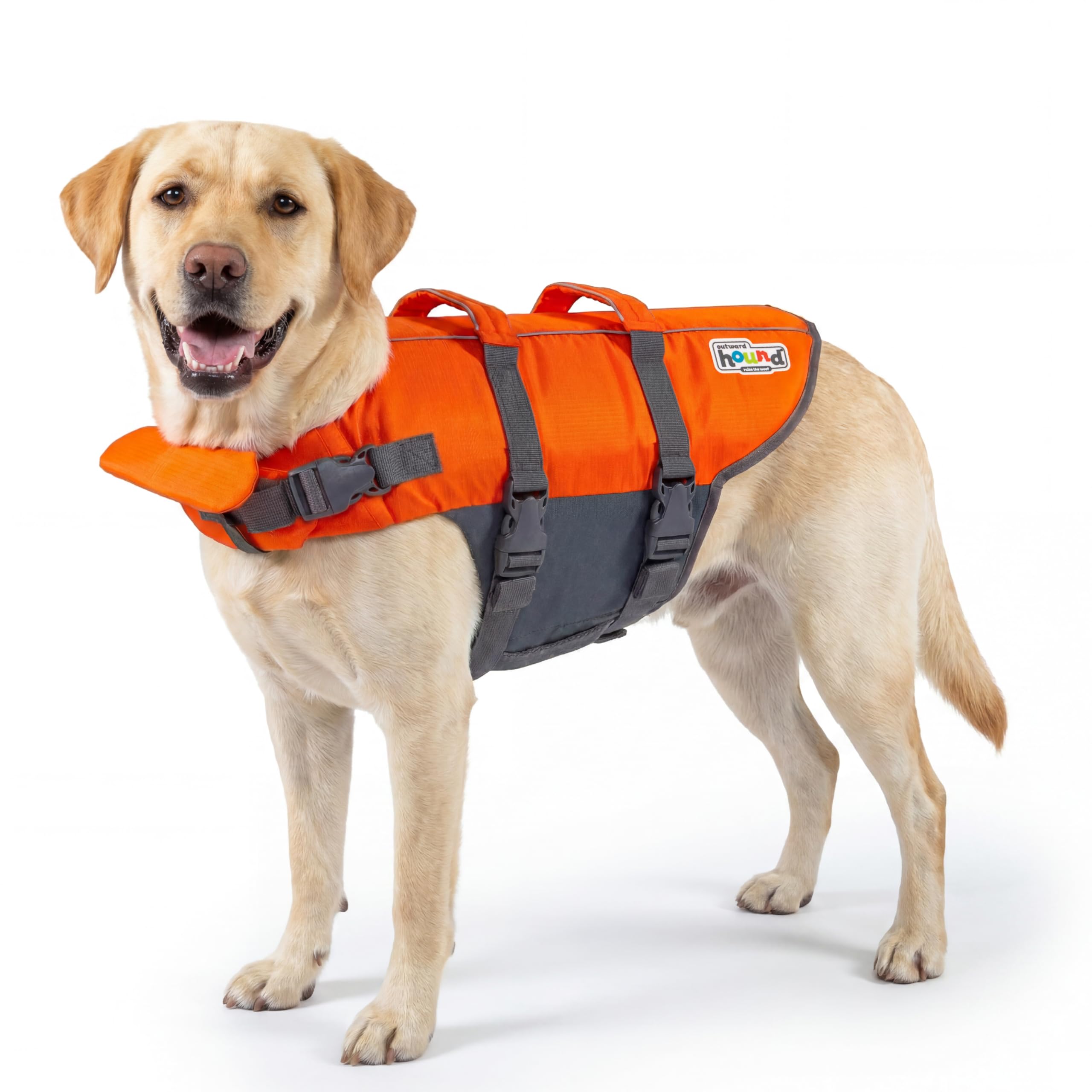 Outward Hound Granby Splash Orange Dog Life Jacket, Large detail image 1