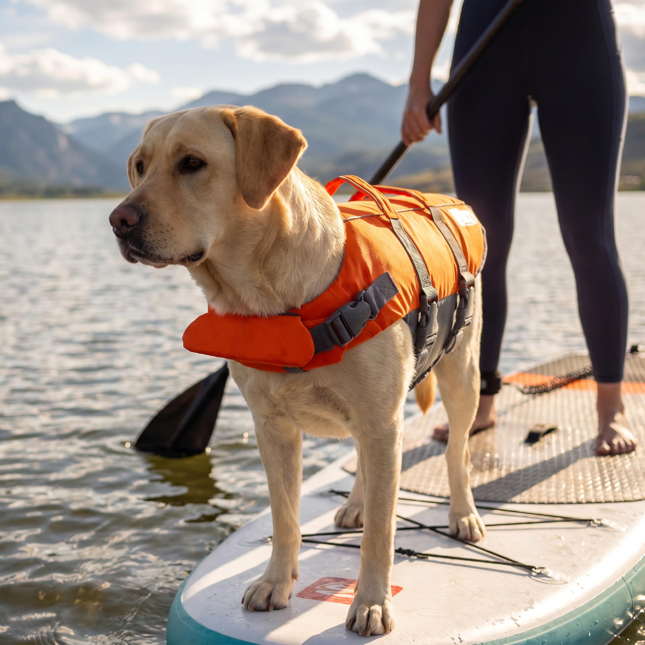 Outward Hound Granby Splash Orange Dog Life Jacket, Large detail image 8