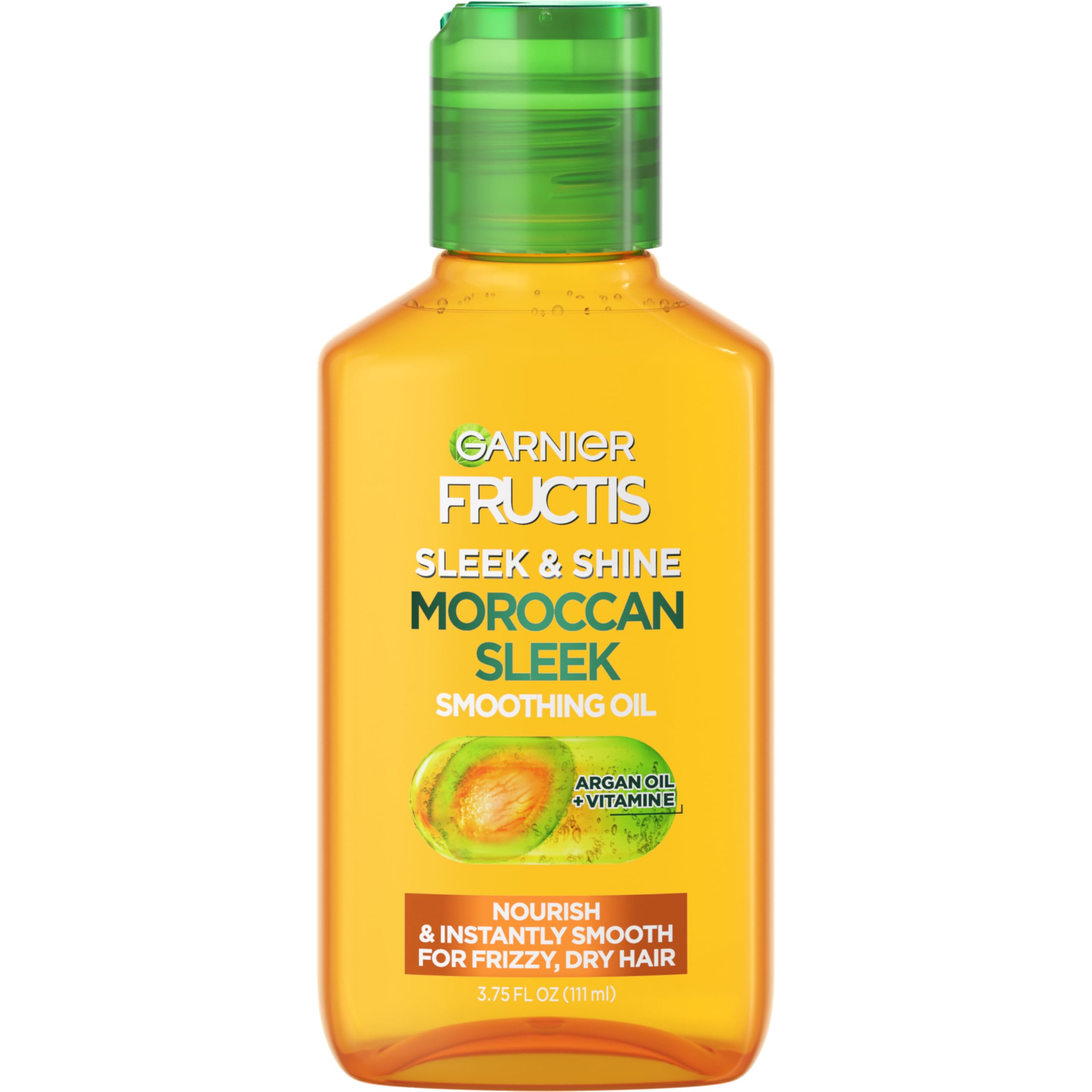 Garnier Fructis Sleek & Shine Moroccan Sleek Smoothing Oil for Frizzy, Dry Hair, Argan Oil, 3. 75 Fl Oz, 1 Count (Packaging May Vary) detail image 1