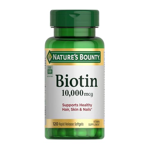 Nature's Bounty Biotin Hair, Skin & Nails Vitamins, 10,000 mcg, 120 Softgels detail image 7