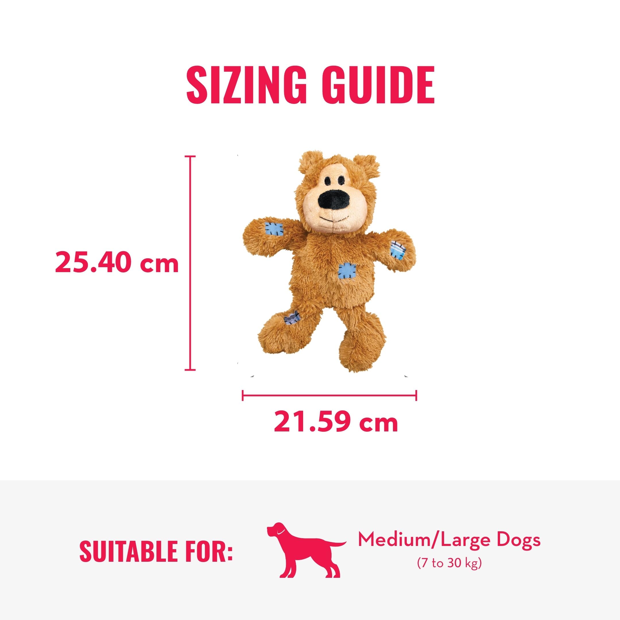 KONG Wild Knots Bears - Durable Dog Toys with Internal Knotted Ropes and Minimal Stuffing for Less Mess (Assorted Colors) (Medium/Large) detail image 4