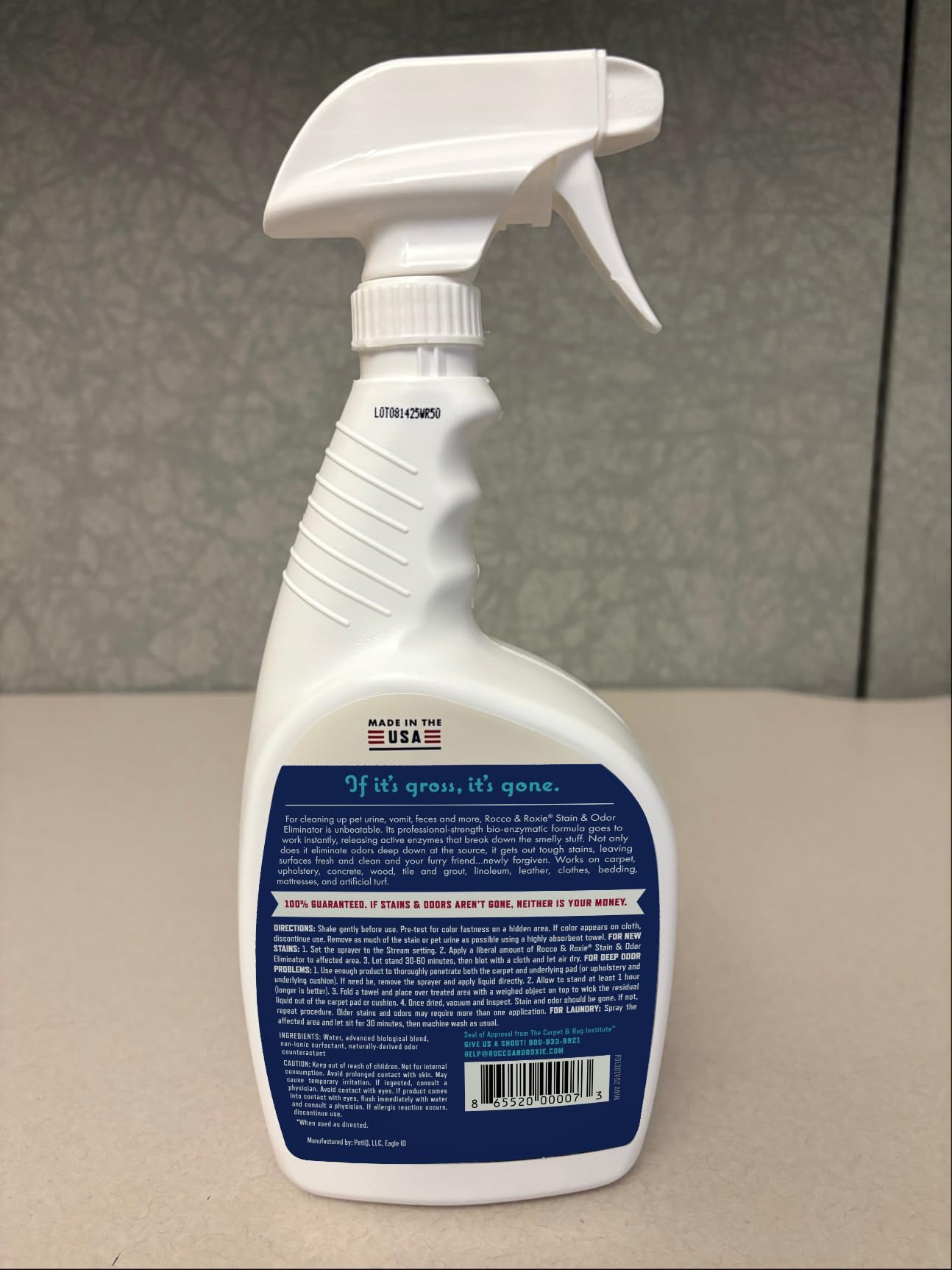 Rocco & Roxie Supply Co. Stain & Strong Odor Eliminator, Enzyme Cleaner, Pet Odor Eliminator for Home - Carpet Stain Remover for Cats & Dog Pee - Urine Destroyer - Carpet Cleaner Spray Clear, 32 Fl Oz detail image 9