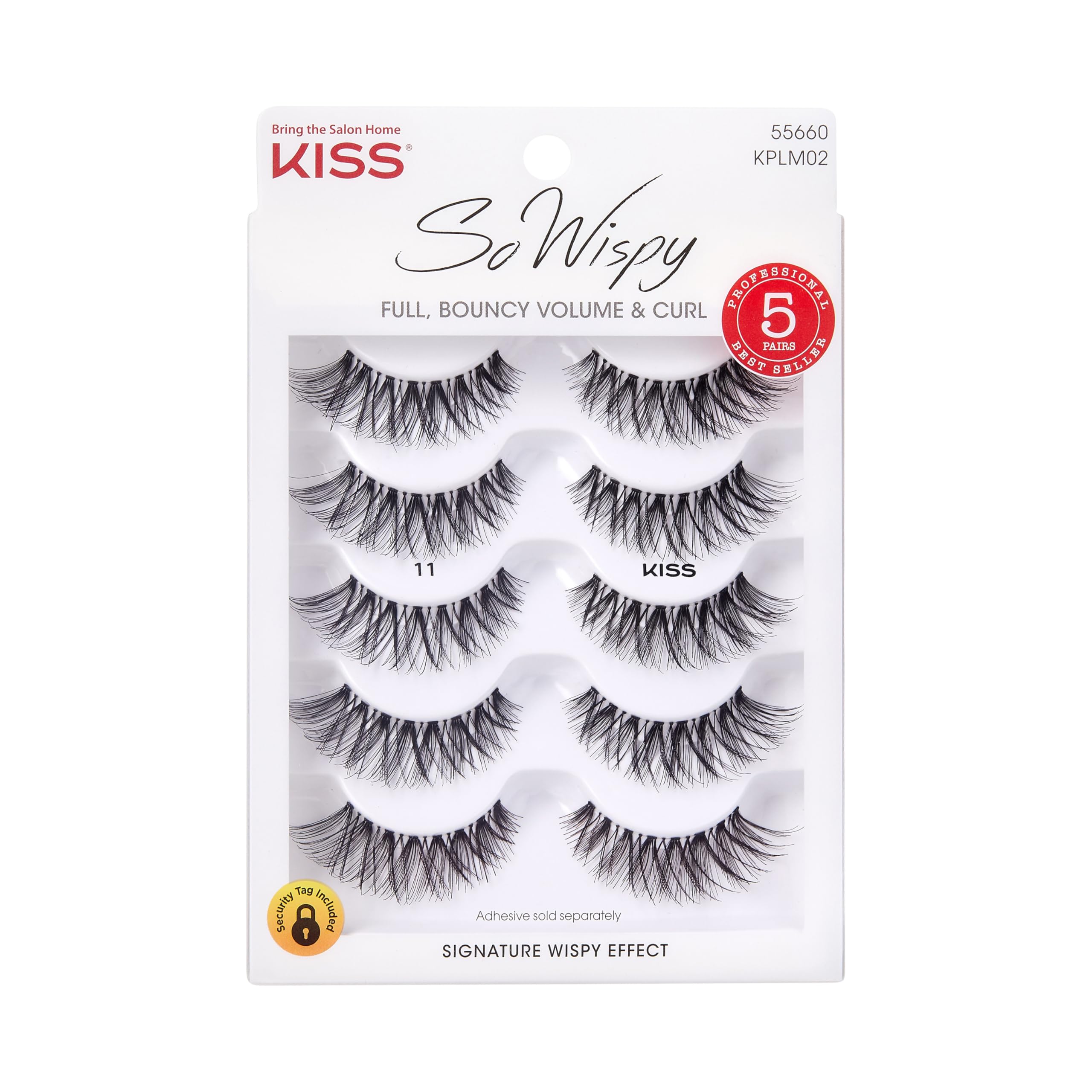 Kiss So Wispy False Eyelashes, 12mm, 5 Pairs detail image 1