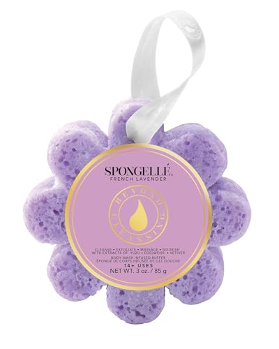 Spongellé French Lavender Wild Flower Bath Sponge | Built-in Body Wash & Body Scrubber, Shower Loofah Sponge for Women | 14+ uses detail image 8