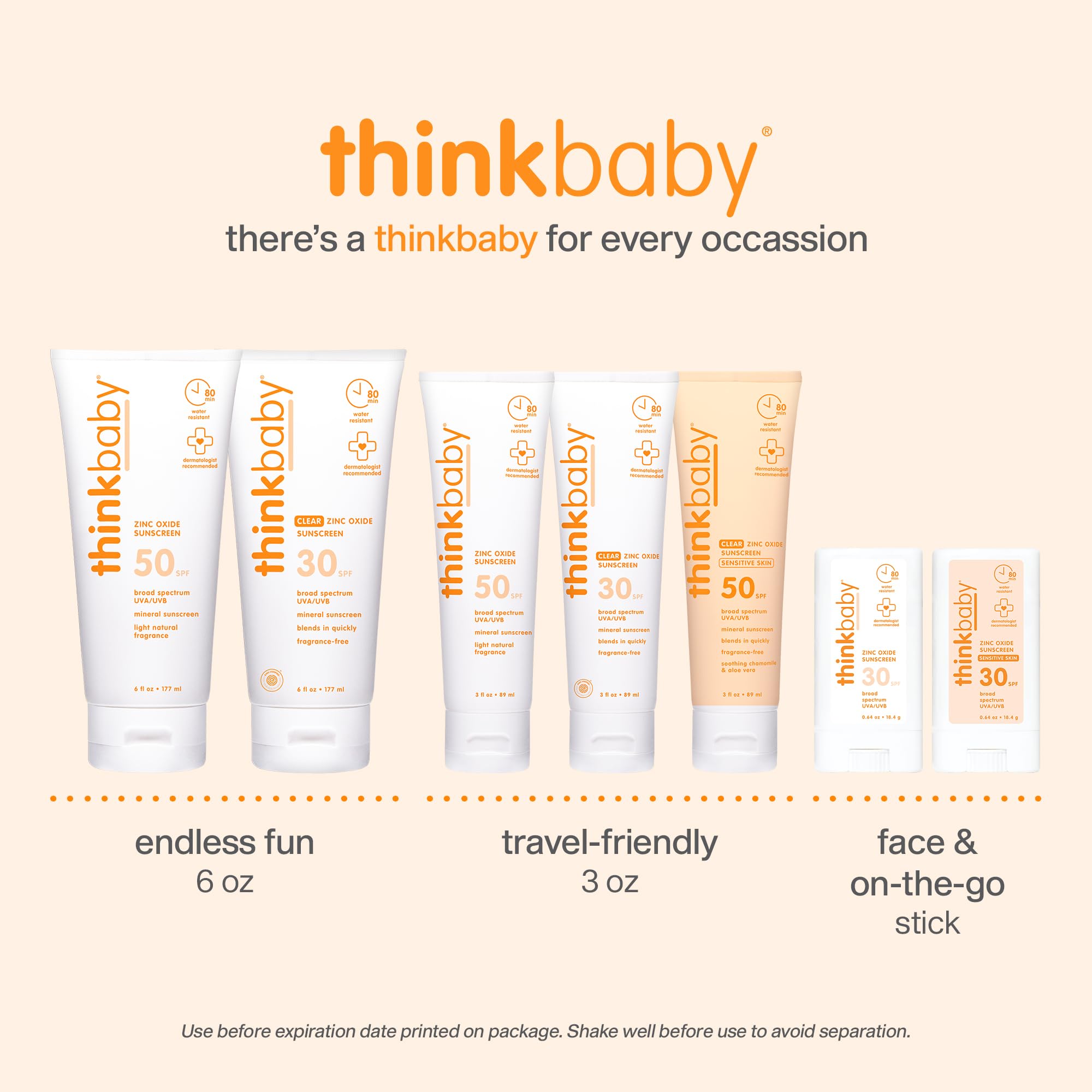 Thinkbaby SPF 50+ Baby Sunscreen, 6 oz — Mineral, Water Resistant, Broad Spectrum UVA/UVB Protection for Babies and Kids detail image 4