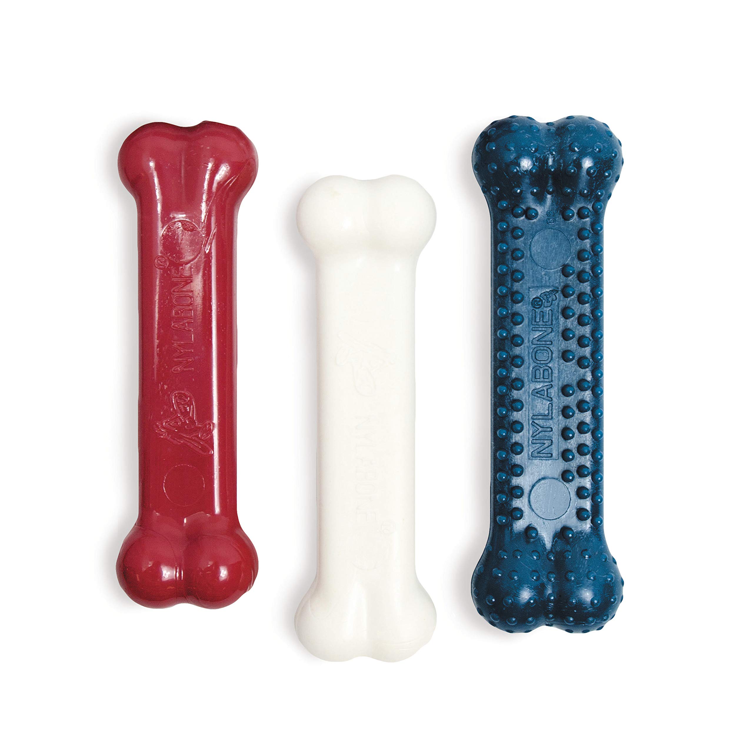 Nylabone Original Bone Power Chew Toy for Dogs, Durable Nylon Chew for Aggressive Chewers, Long-Lasting Bacon, Chicken & Peanut Butter Flavors, Small (Up to 25 lb), 1 Count detail image 1