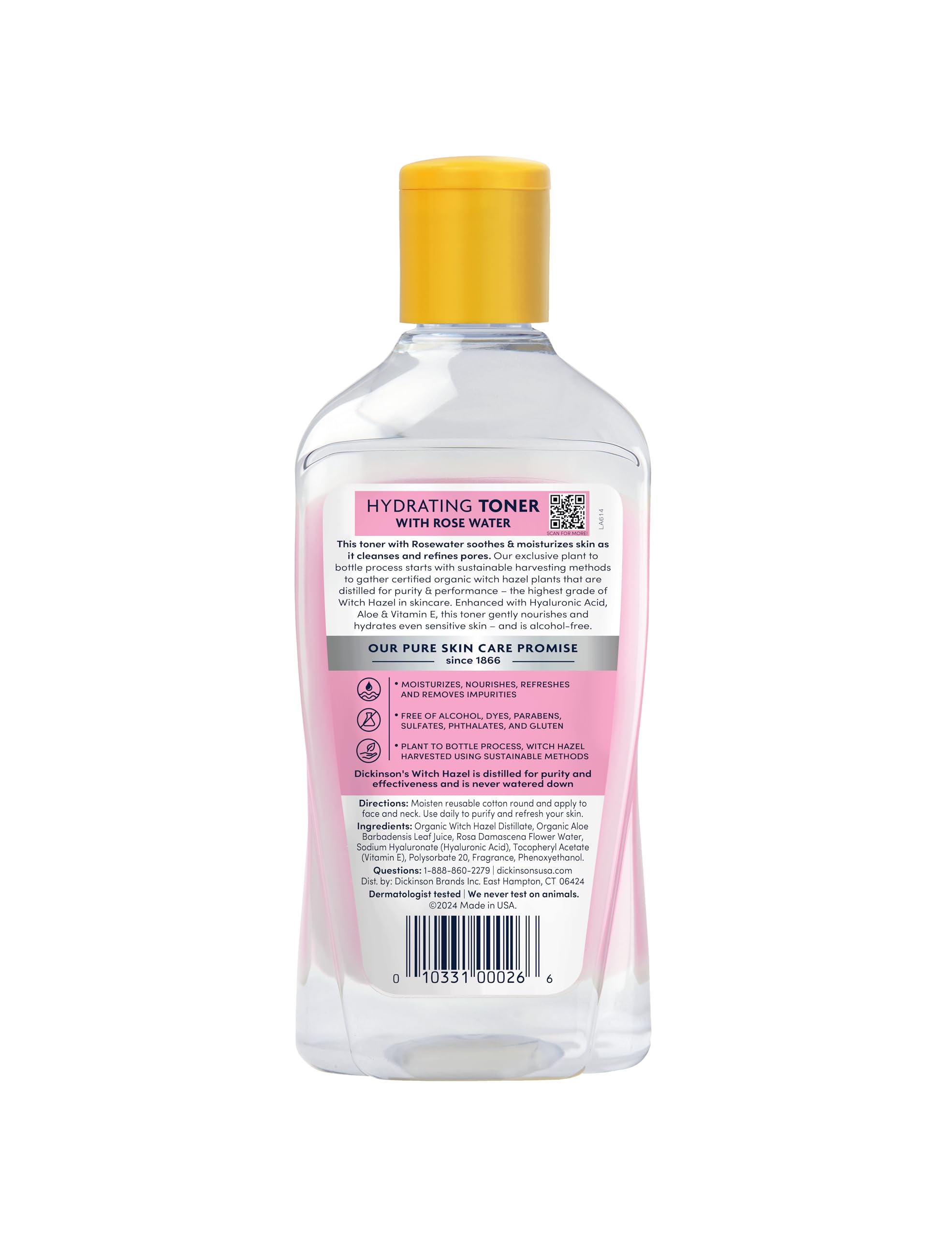Dickinson's Witch Hazel Hydrating Toner with Rosewater, 16 fl oz detail image 9