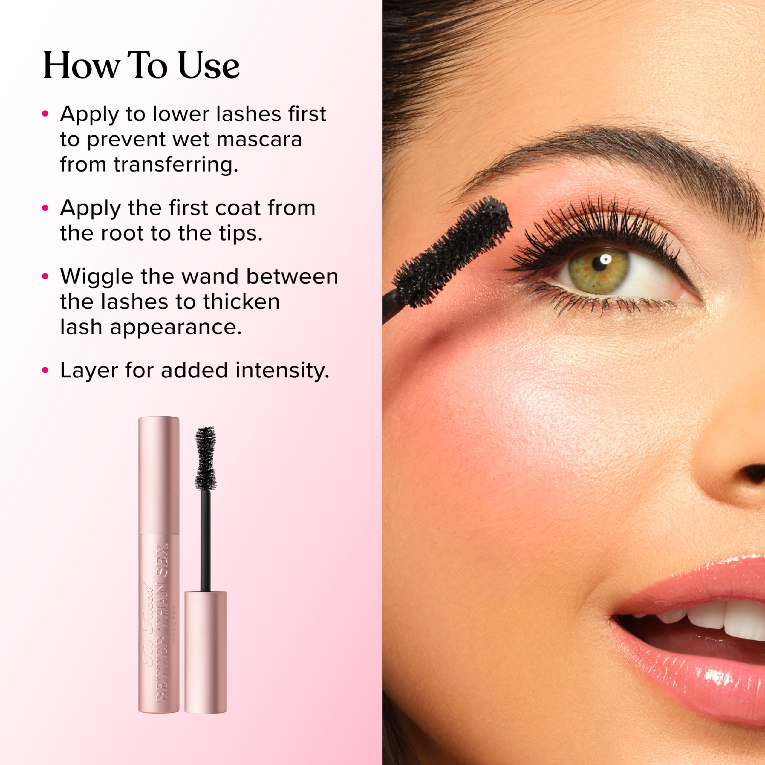 Too Faced Better Than Sex Volumizing Mascara - Dramatic Volume & Length detail image 4