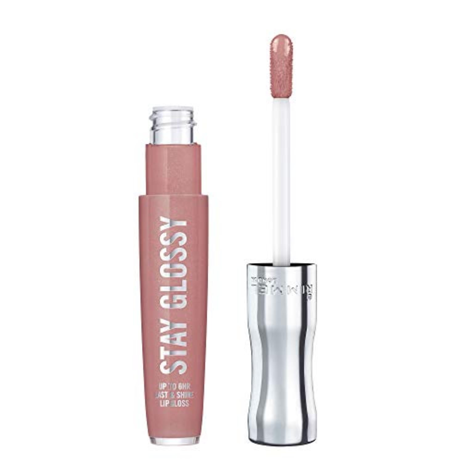 Rimmel Stay Glossy Lip Gloss - Non-Sticky and Lightweight Formula for Lip Color and Shine - 130 Blushing Belgraves,. 18oz detail image 1
