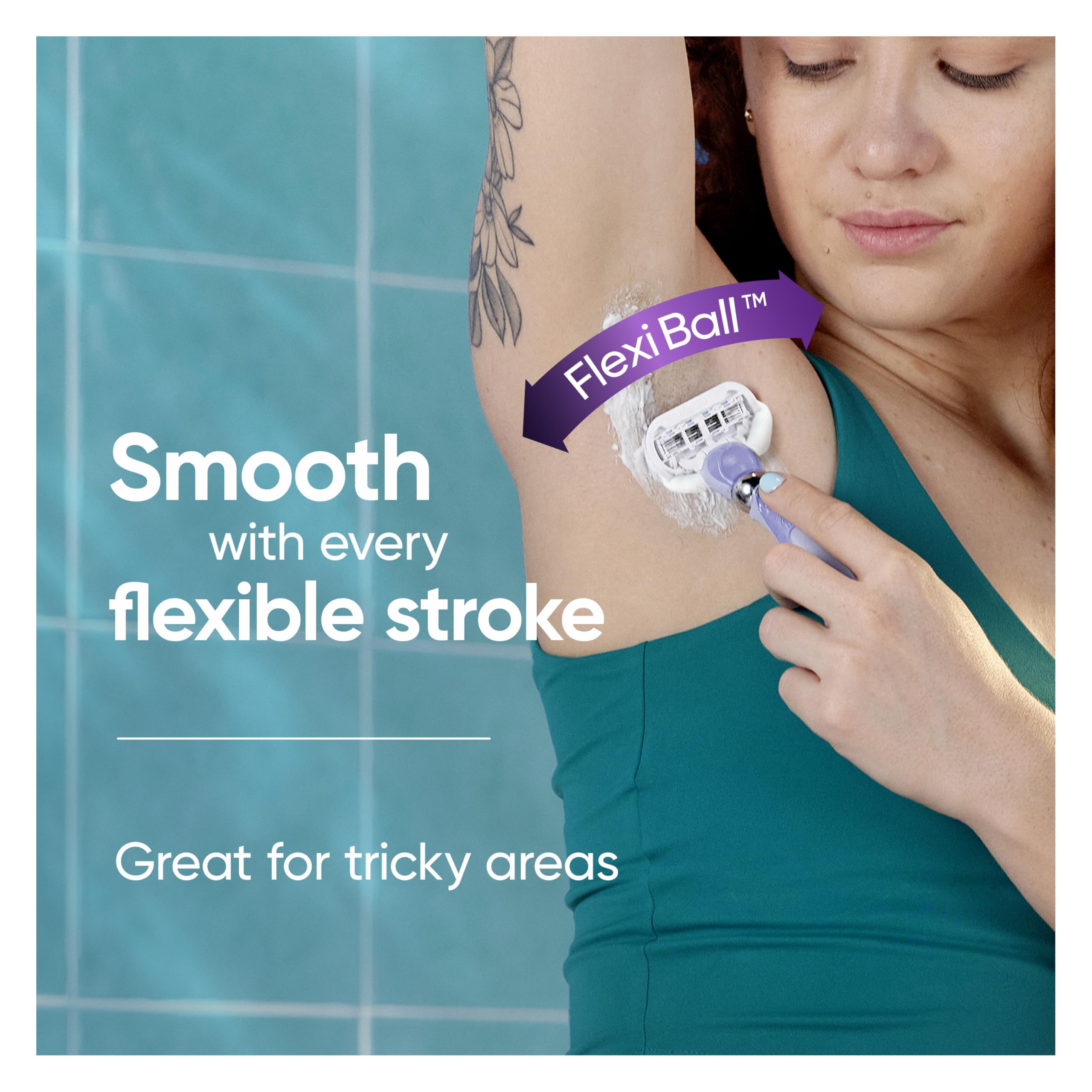 Gillette Venus Deluxe Smooth Swirl Womens Razor Blade Refills, 6 Count, Moisture Ribbon to Protect Against Irritation detail image 4