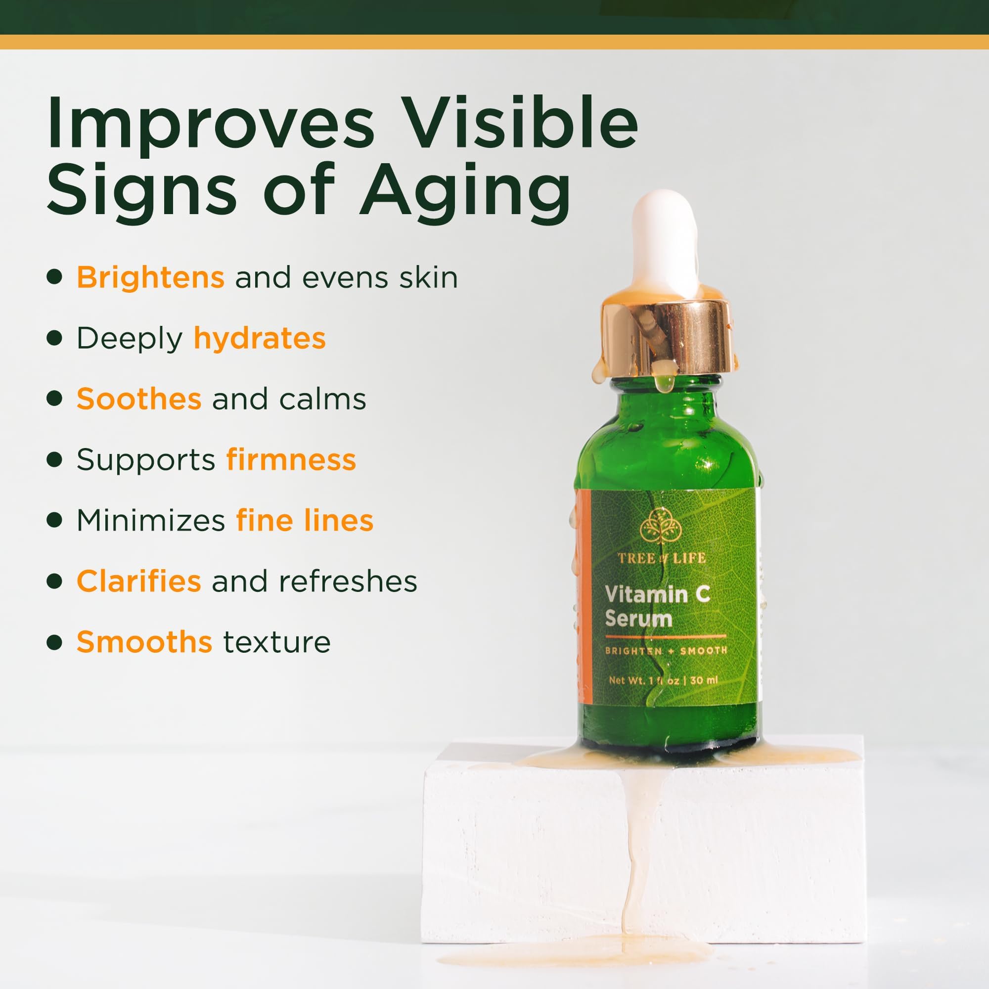 Tree of Life Vitamin C Serum for Face, Dark Spot Remover, 1 fl oz detail image 4