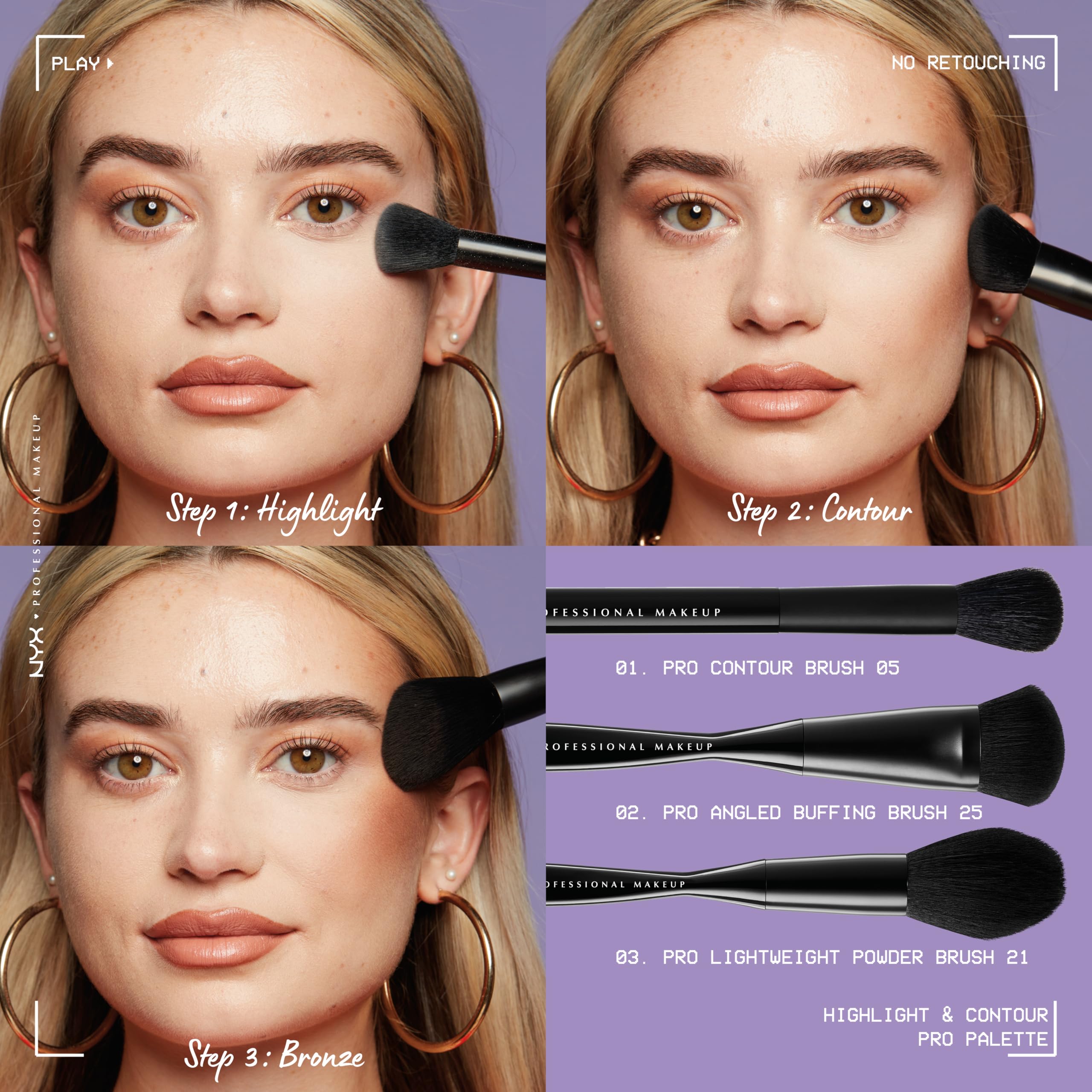 NYX PROFESSIONAL MAKEUP Highlight & Contour Pro Palette detail image 4