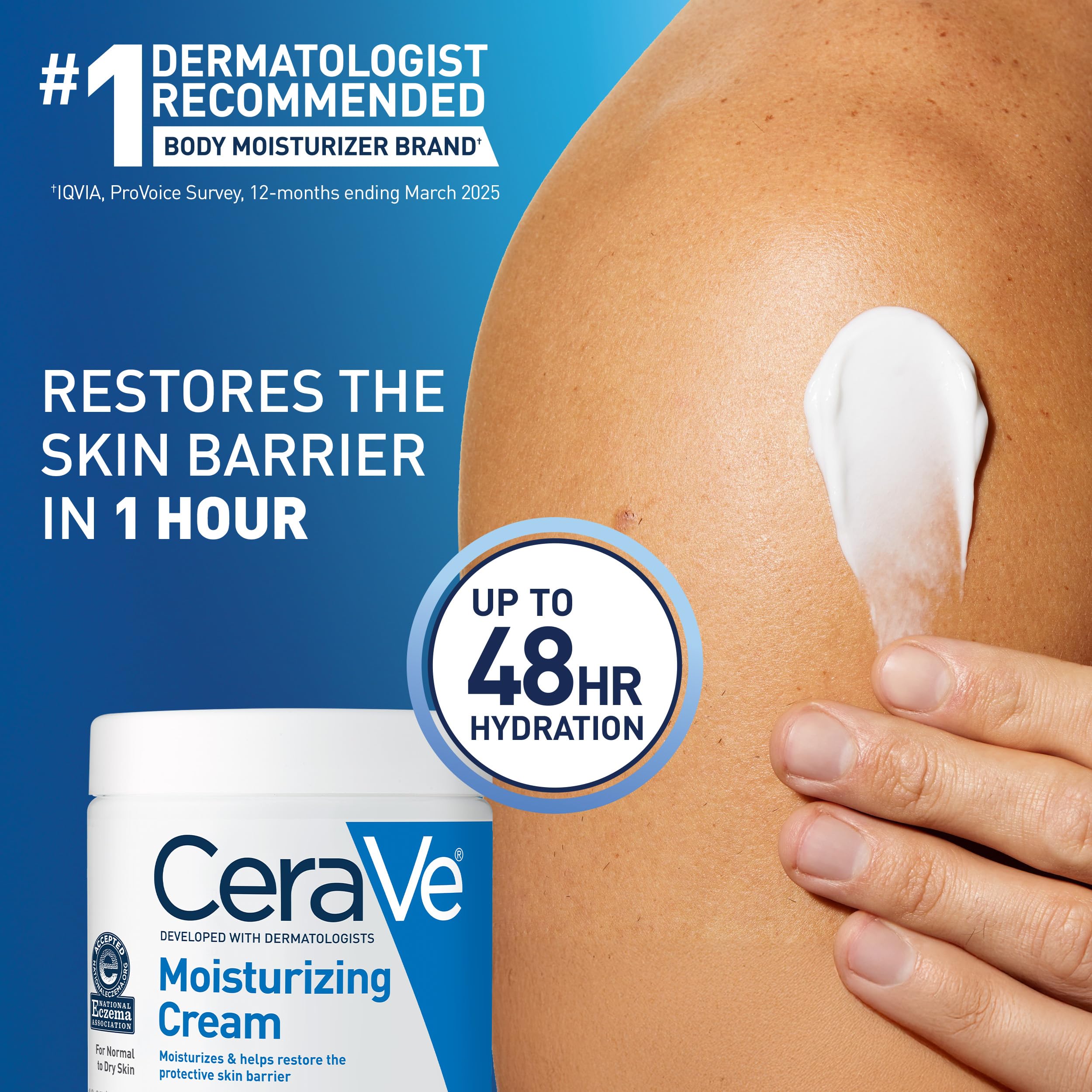 CeraVe Moisturizing Cream, Face & Body Moisturizer for Dry Skin, 19oz detail image 3
