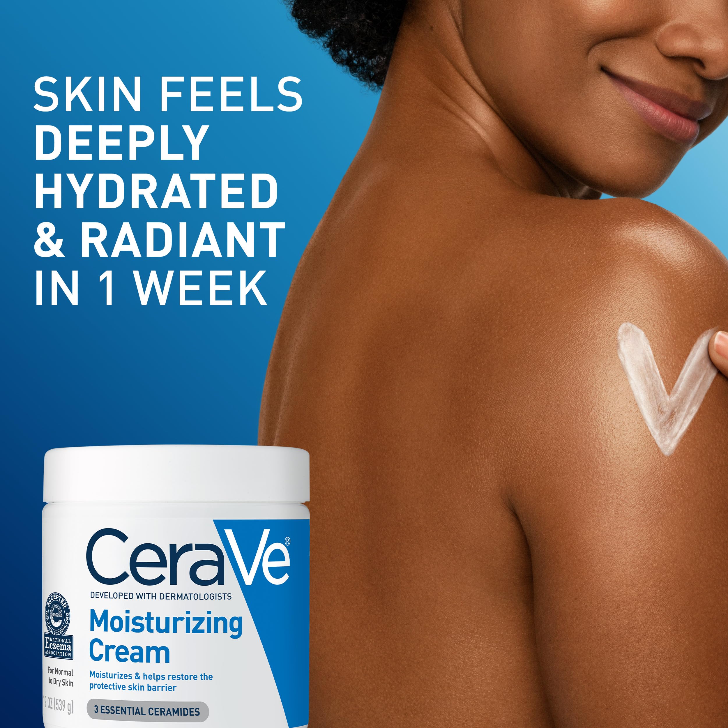 CeraVe Moisturizing Cream, Face & Body Moisturizer for Dry Skin, 19oz detail image 7