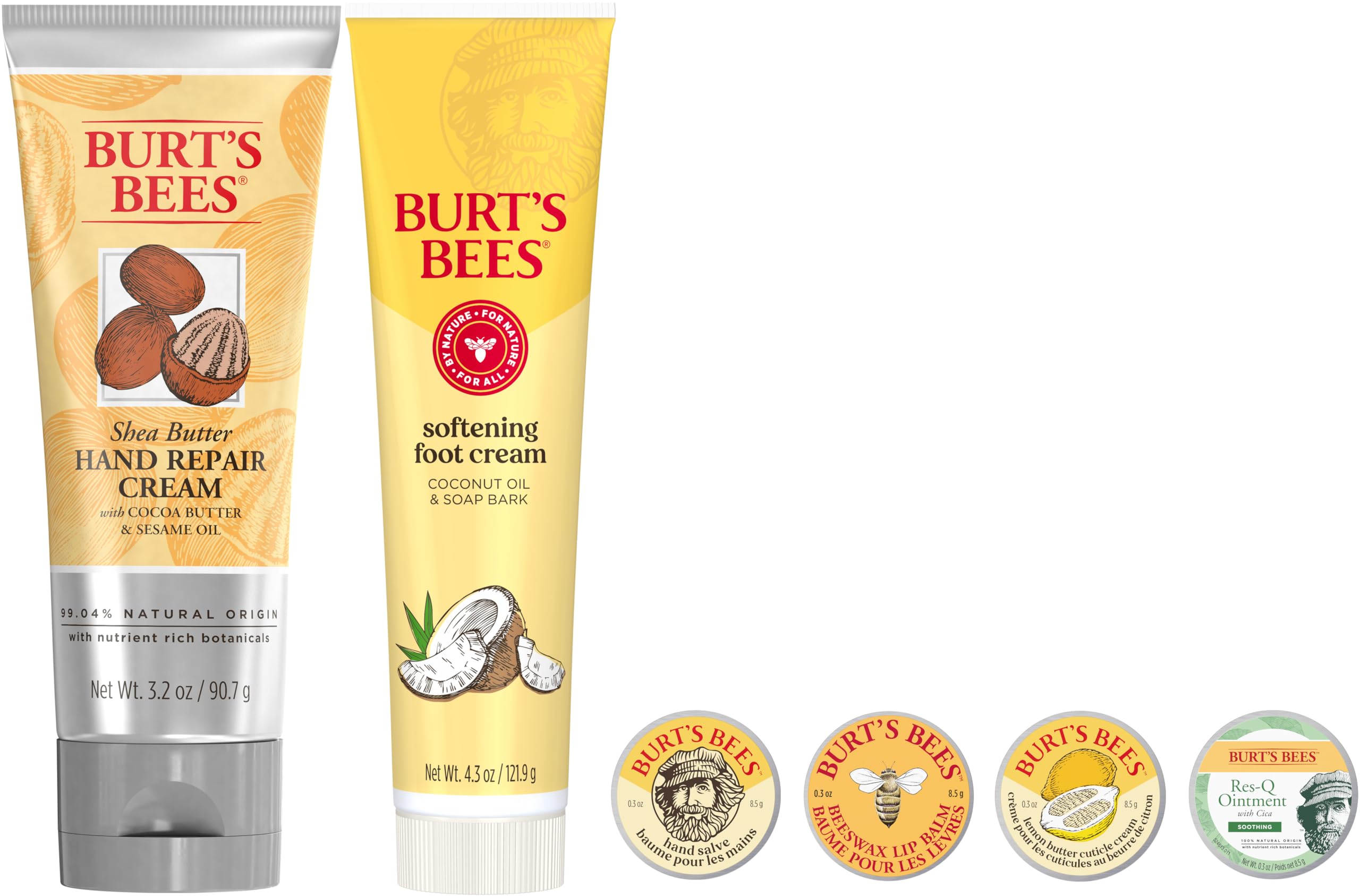 Set de Regalo Burt's Bees Classics – Lata de 6 piezas (Crema para Cutículas Lemon Butter, Crema para Pies Coco, Bálsamo Labial Beeswax, Pomada Res-Q, Bálsamo de Manos Clásico, Crema Reparadora de Manos con Manteca de Karité) detail image 6