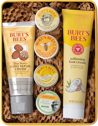 Burt's Bees Classics Gift Set – 6-Piece Tin (Cuticle Cream, Hand Salve, Lip Balm, Res-Q Ointment, Hand Repair, Coconut Foot Cream) detail image 7