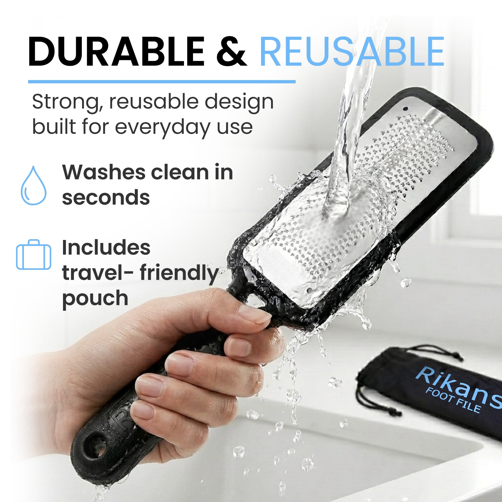 Colossal Foot rasp Foot File and Callus Remover. Best Foot Care Pedicure Metal Surface Tool to Remove Hard Skin. Can be Used on Both Wet and Dry feet, High Grade Stainless Steel File detail image 8