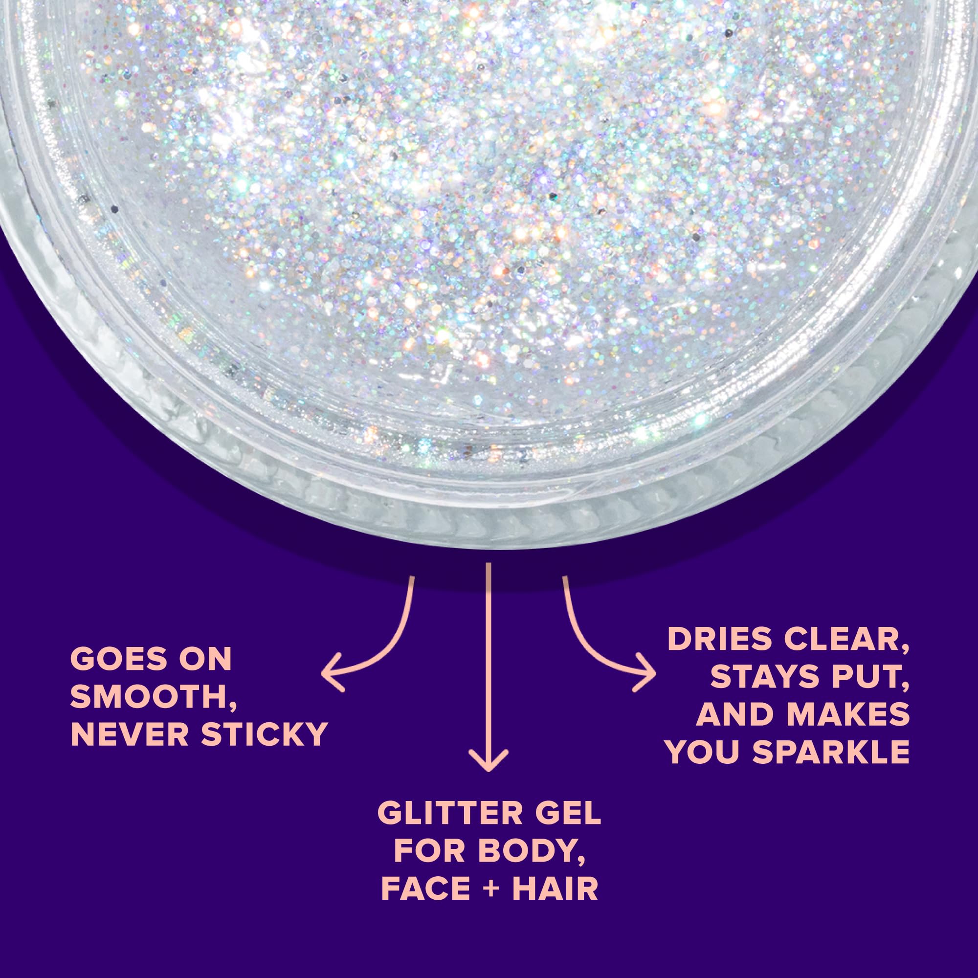 UNICORN SNOT Holographic Face Glitter & Body Glitter Gel | Hair Glitter, Vegan & Cruelty Free, 1. 7 oz Silver Glitter (Disco) detail image 3