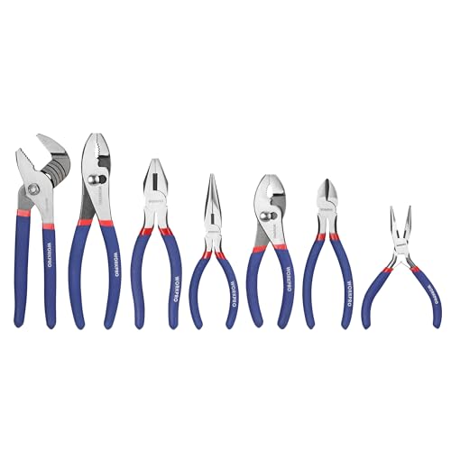 7-Piece WORKPRO Pliers Set — Groove Joint, Long Nose, Slip Joint, Linesman & Diagonal Pliers for DIY and Home Use detail image 9