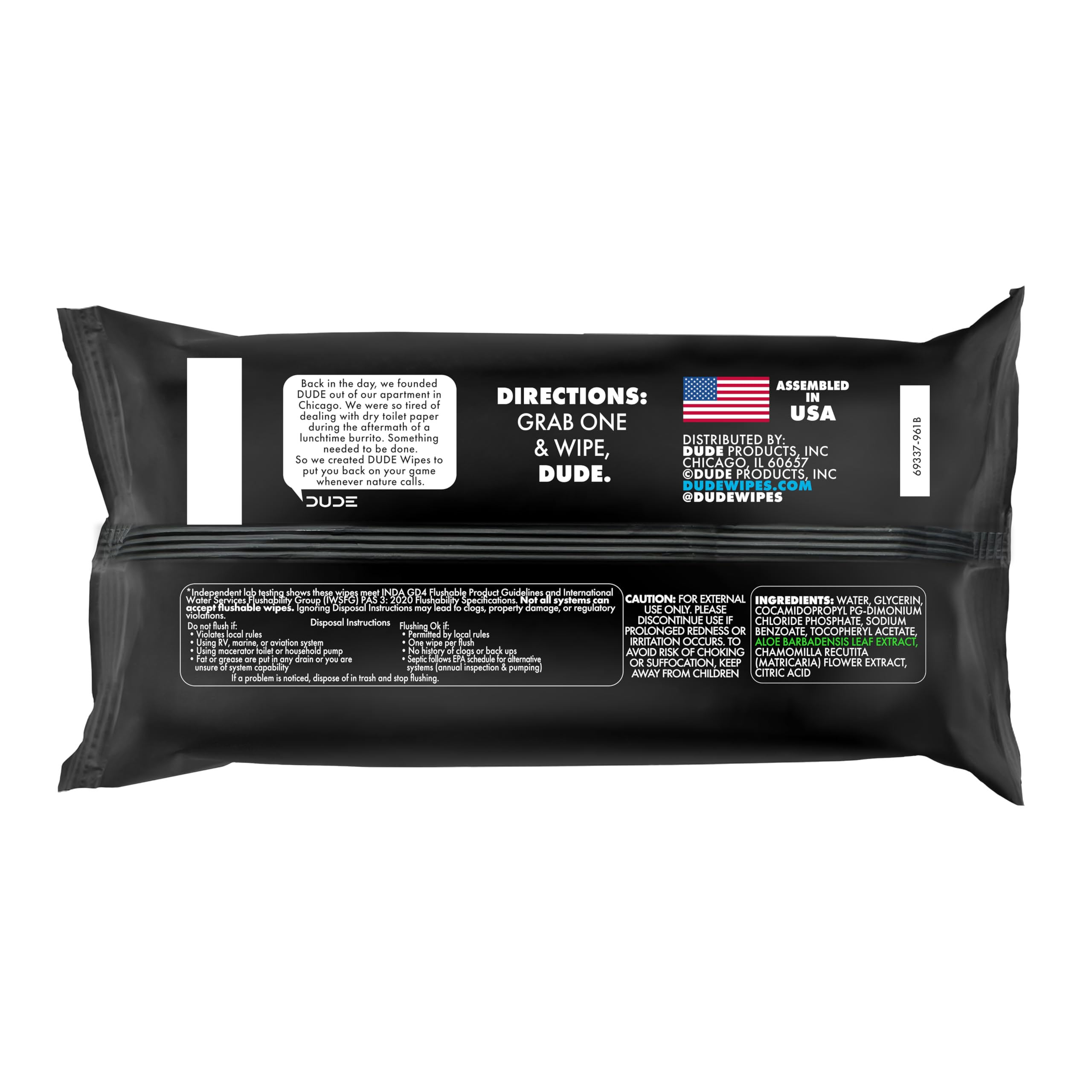 DUDE Wipes Unscented Adult Flushable Wet Wipes, Sensitive Skin, 288 Count | 6 packs of 48 extra large flushable butt wipes. Hypoallergenic plastic-free wipes. 99% water, vitamin E, aloe. Septic safe. detail image 7