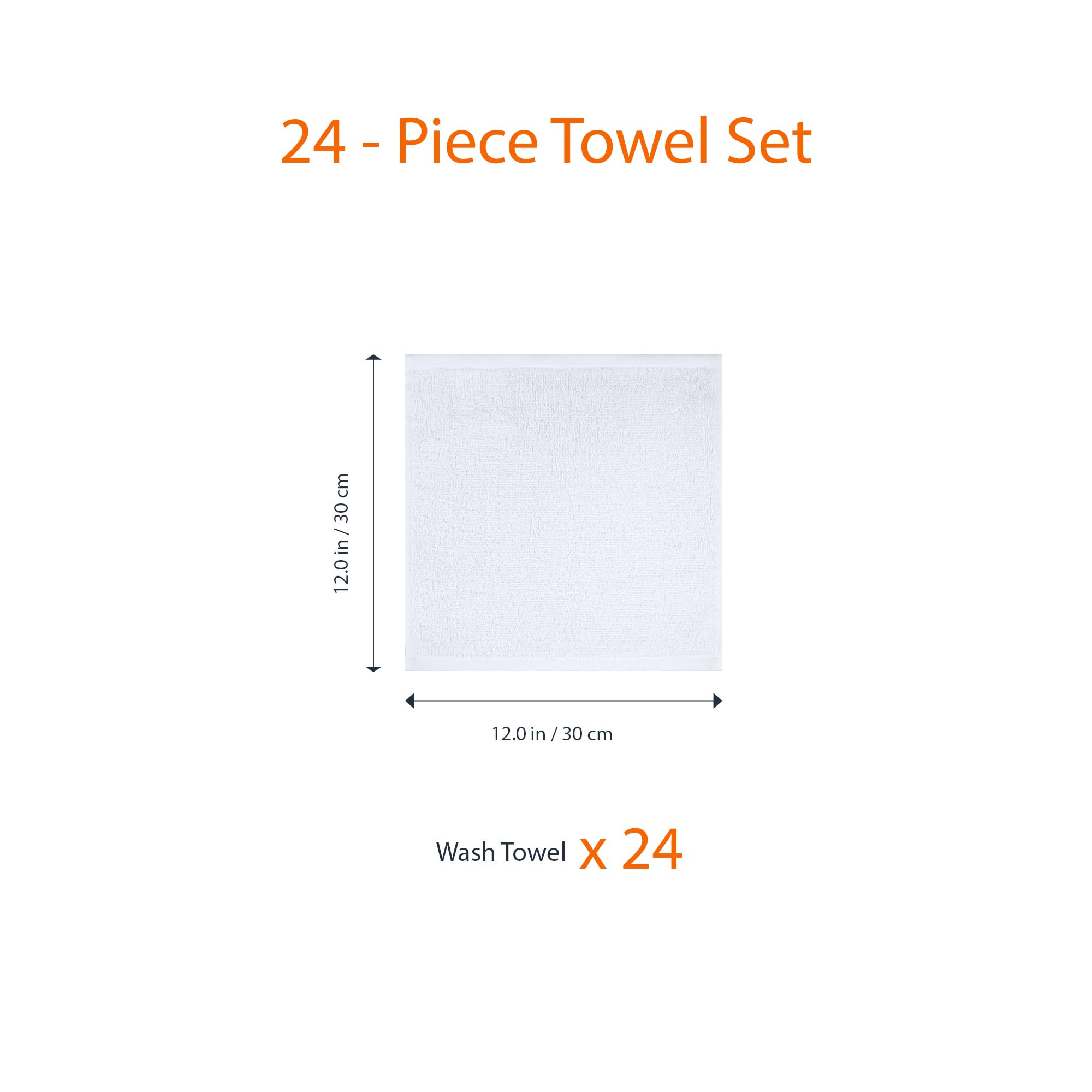 Amazon Basics Fast Drying Cotton Washcloths for Bathroom, Machine Washable, Soft and Highly Absorbent, 12 x 12 in, White, 24-Pack detail image 6