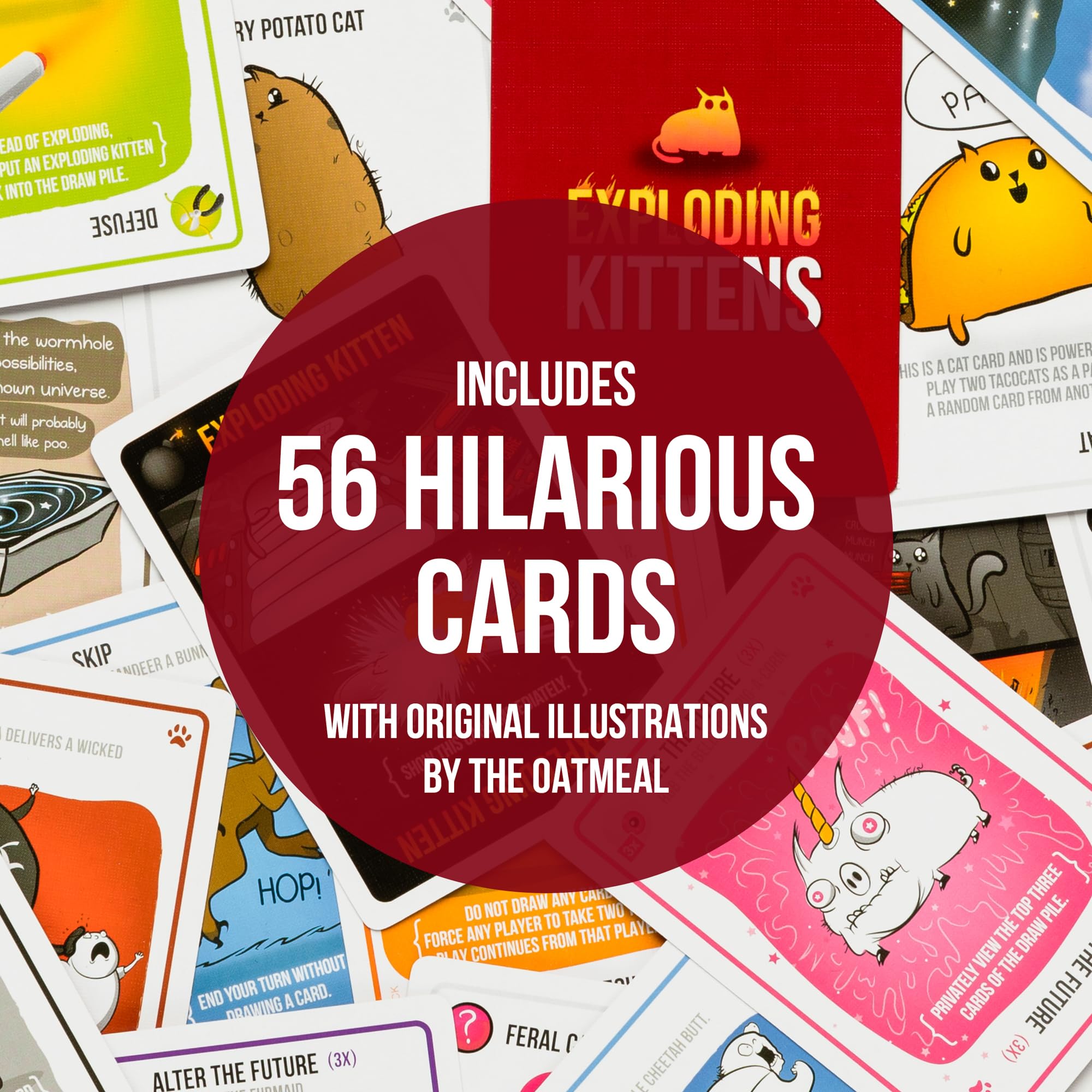 Exploding Kittens Original Edition - 2-5 Players - Ages 7+ - 15 Minutes to Play - High Stakes Card Game - Party Game, Family Game Night, Kid and Adult Card Game detail image 2