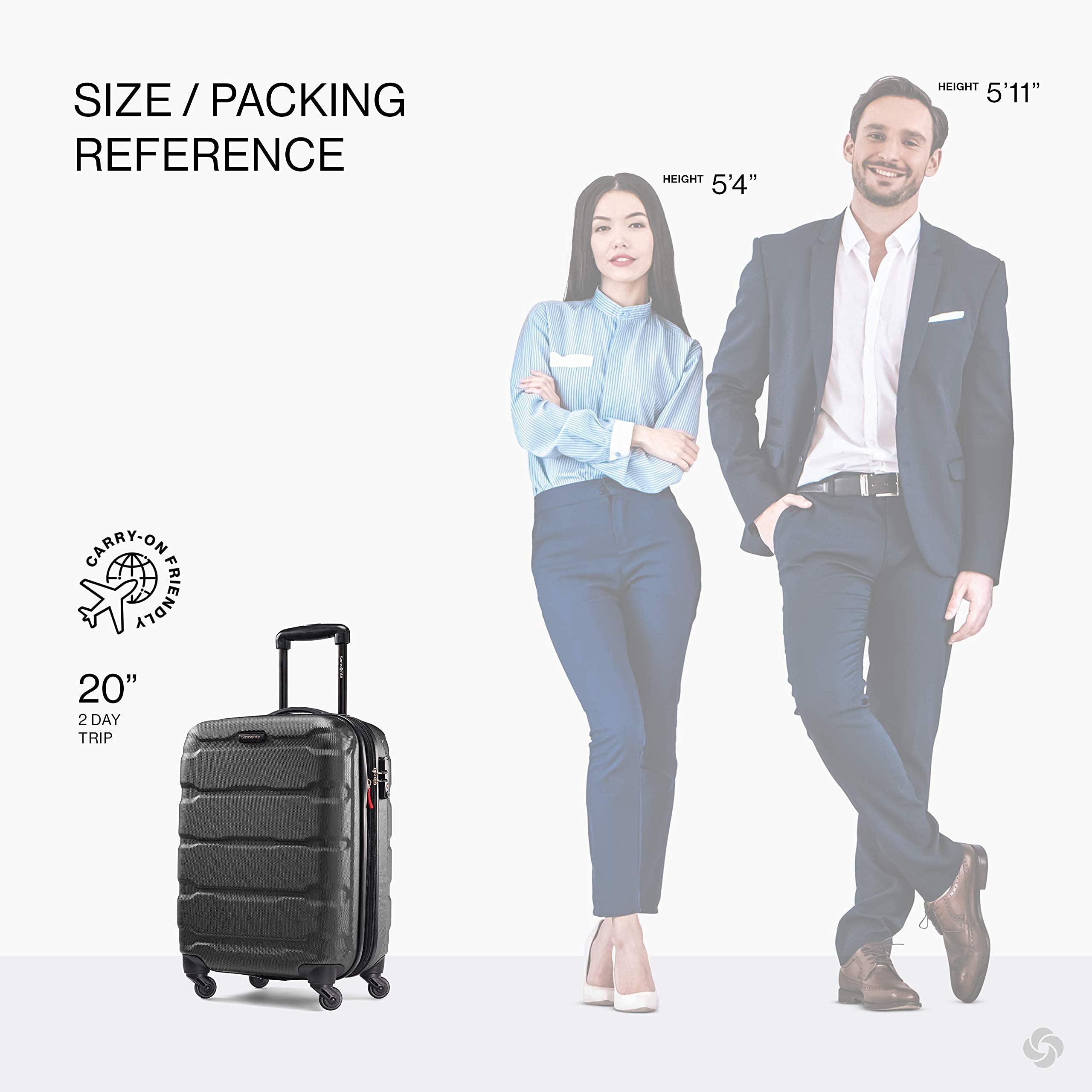 Samsonite Omni PC Hardside Expandable Luggage with Spinner Wheels, Black, Carry-On 20-Inch detail image 3