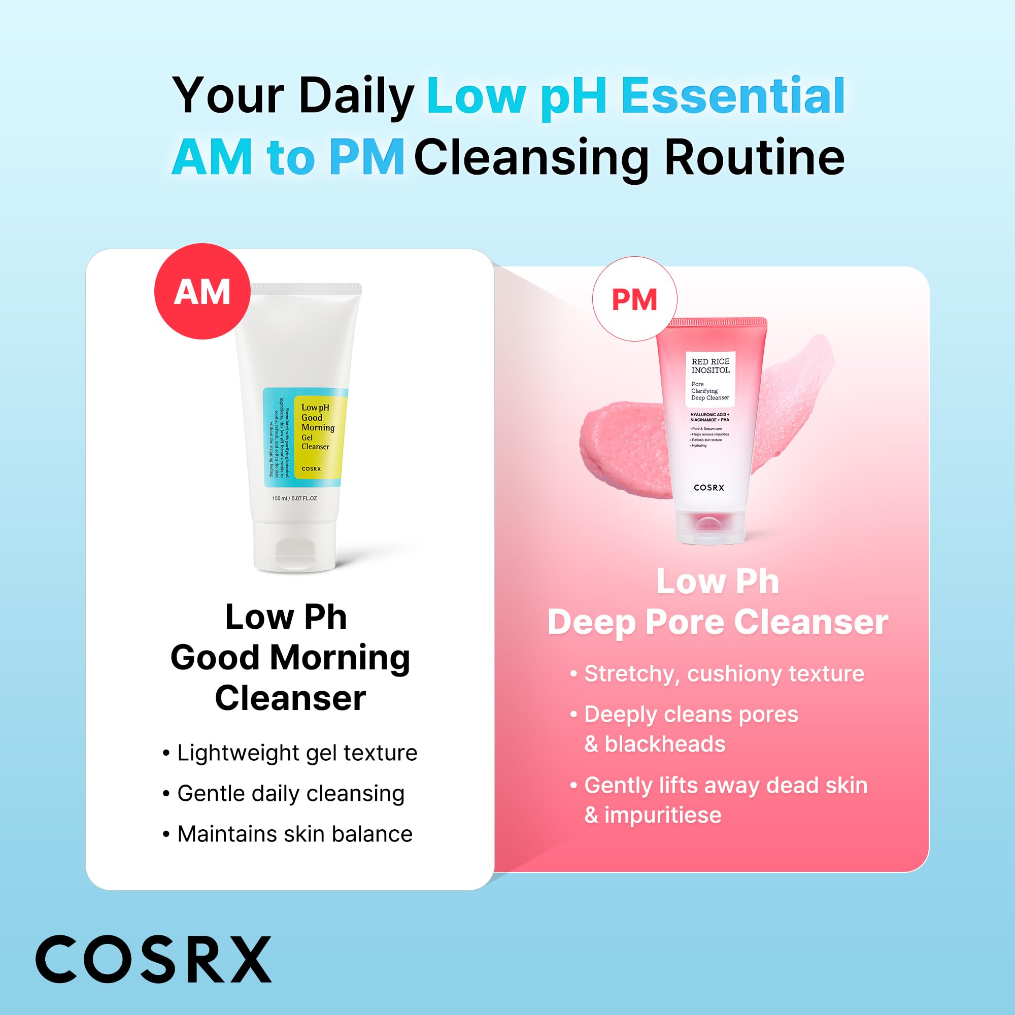 COSRX Low pH Good Morning Gel Cleanser, 5. 07 fl oz — BHA Daily Mild Face Cleanser for Sensitive Skin, pH Balancing Korean Skin Care detail image 4