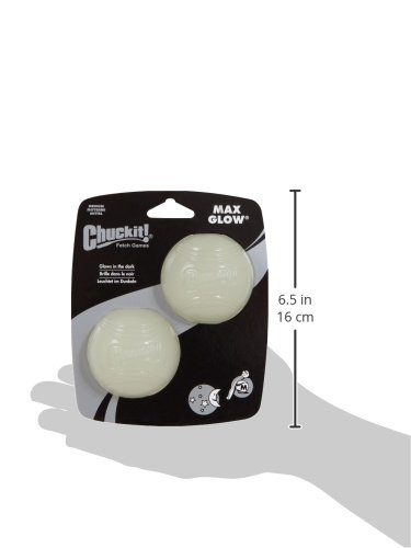 Chuckit! Glow in the Dark Bouncy Balls - Ball for Dogs, Chuckit Dog Toy, Max Glow Balls - Medium, 2. 5 Inch Pack of 2 detail image 9