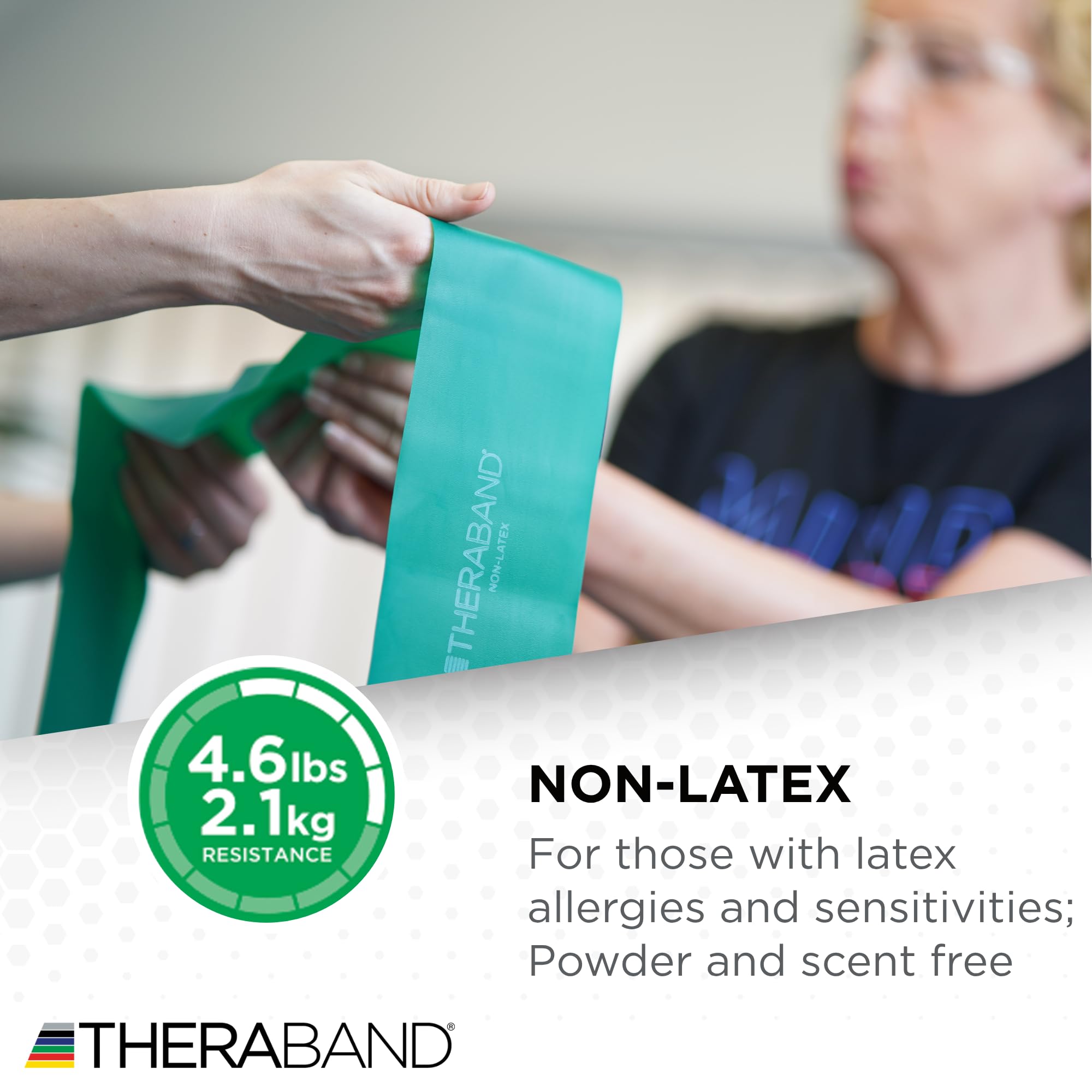 THERABAND Resistance Bands Set — Non-Latex Elastic Bands for Exercise, Physical Therapy, and Strength Training detail image 5