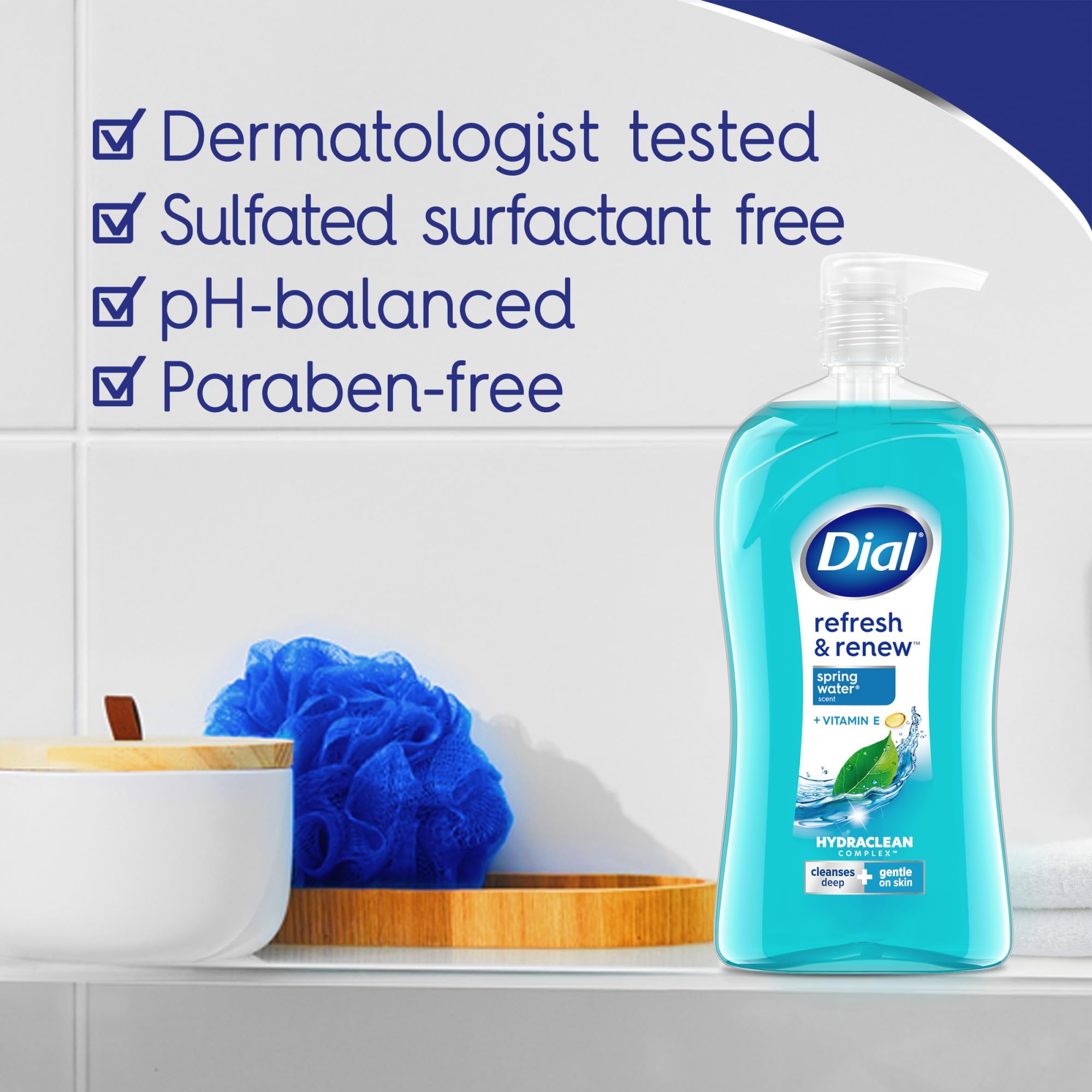 Dial Body Wash, Refresh & Renew Spring Water, 32 fl oz detail image 3
