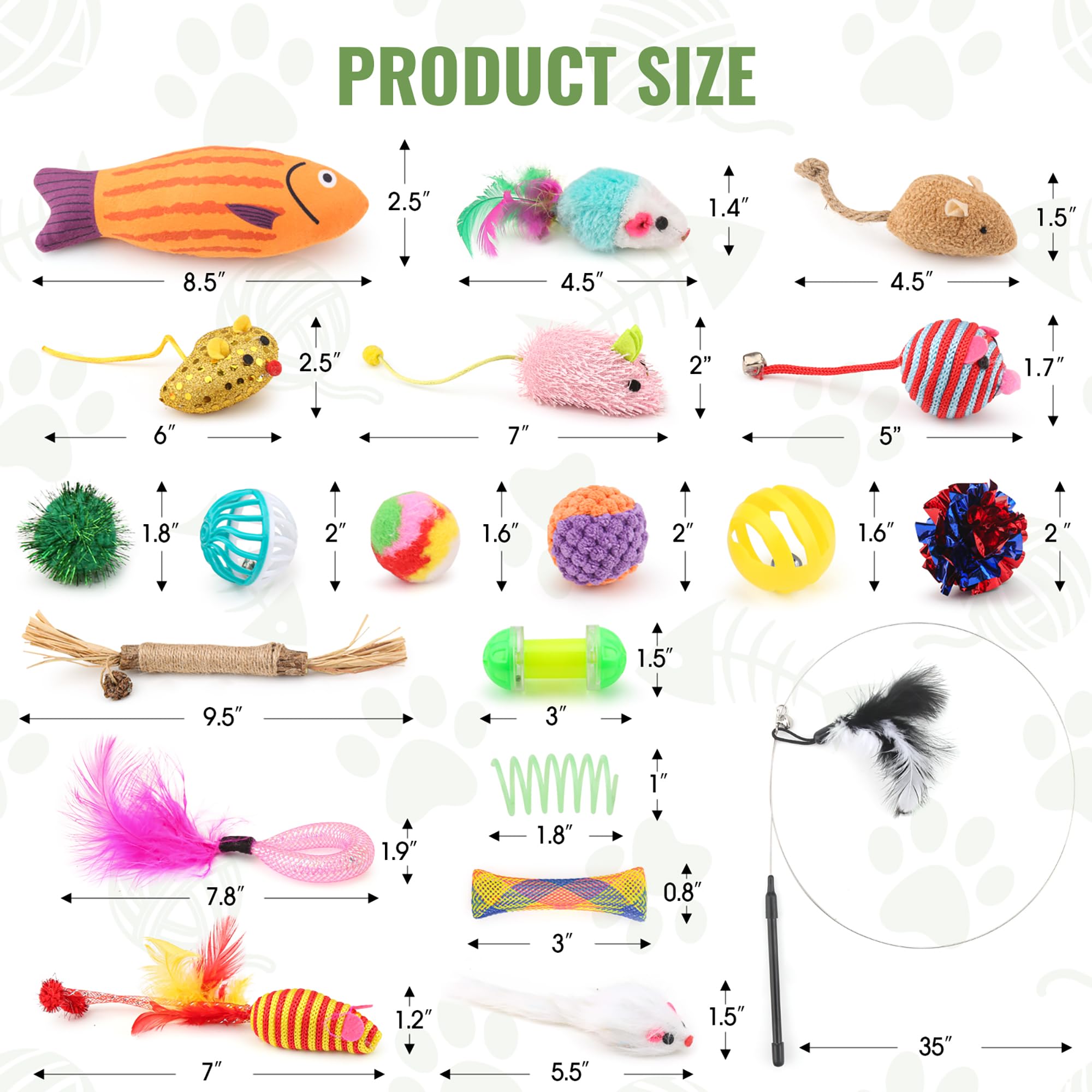 Fashion's Talk Cat Toys Variety Pack for Kitty — 20 Pieces detail image 6