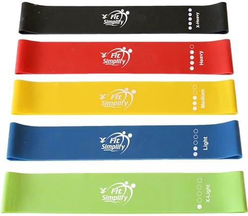 Fit Simplify Resistance Loop Exercise Bands with Instruction Guide and Carry Bag, Set of 5 detail image 8