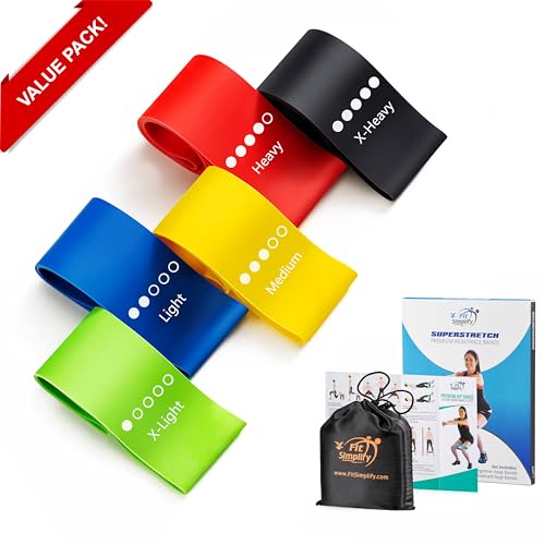 Set de 5 bandas de resistencia Fit Simplify tipo lazo con guía de instrucciones y bolsa de transporte detail image 9