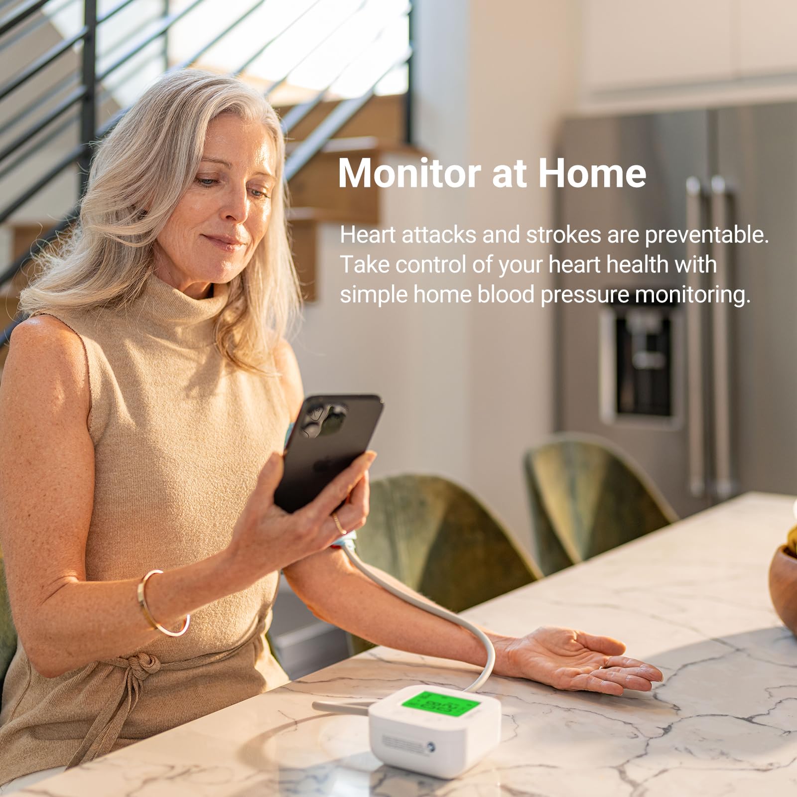 iHealth Track Smart Upper Arm Blood Pressure Monitor with Wide Range Cuff that fits Standard to Large Adult Arms, Bluetooth Compatible for iOS & Android Devices detail image 5