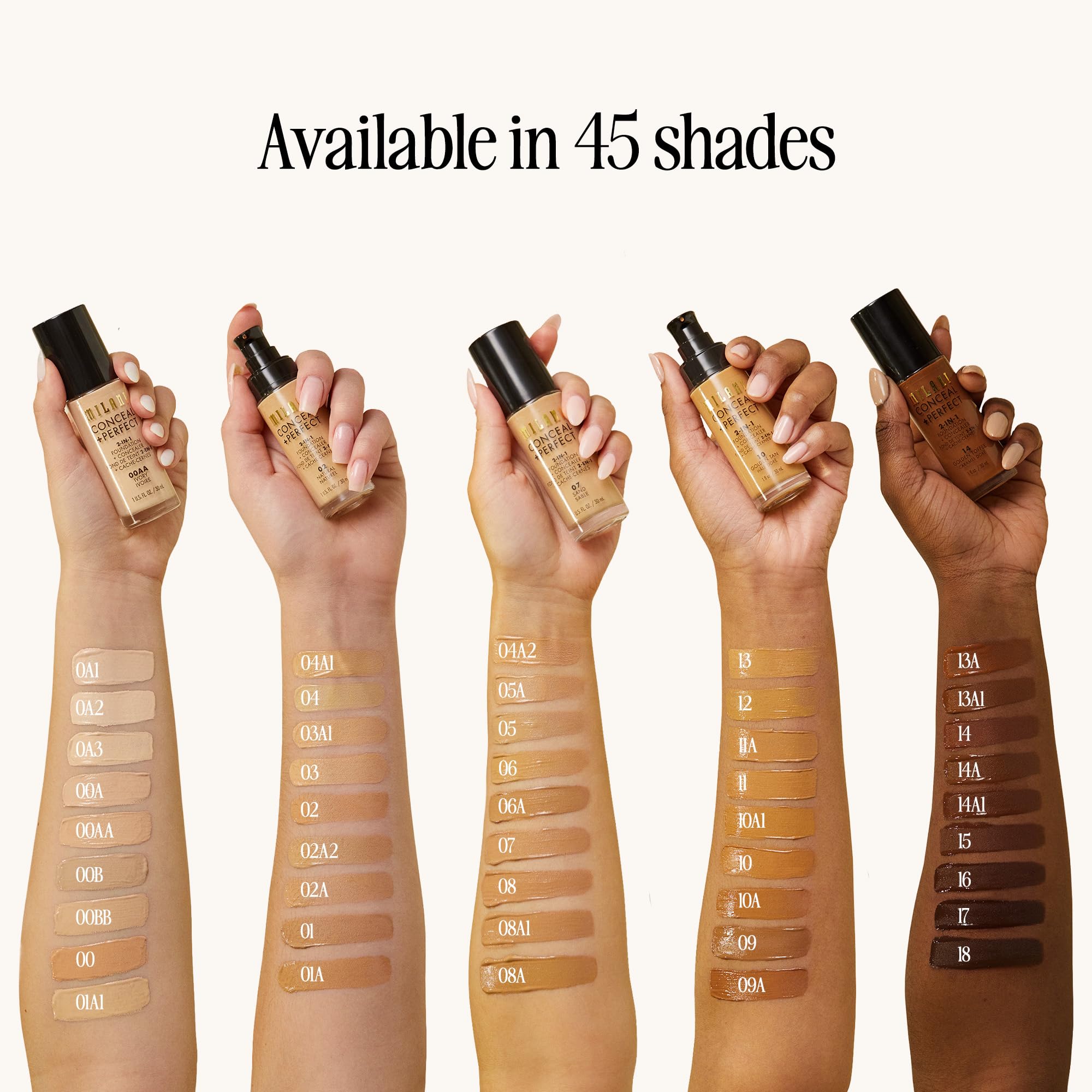 Milani Conceal + Perfect Liquid Foundation Makeup - Light Beige, 1 Fl. Oz detail image 4