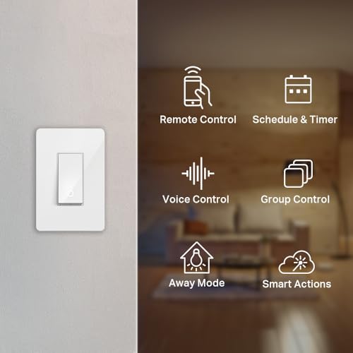 Interruptor inteligente Kasa HS200, polo único, requiere cable neutro, Wi‑Fi 2.4 GHz, compatible con Google Home, certificado UL, no requiere hub, blanco detail image 9