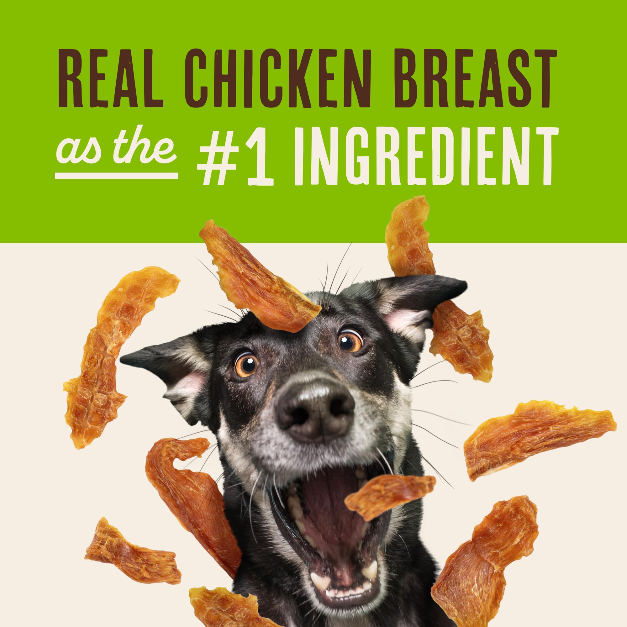 Waggin' Train Chicken Jerky Dog Treats, 100% Real Chicken Breast, Limited Ingredients, High-Protein, Easily Digestible, 18 oz Pouch detail image 4