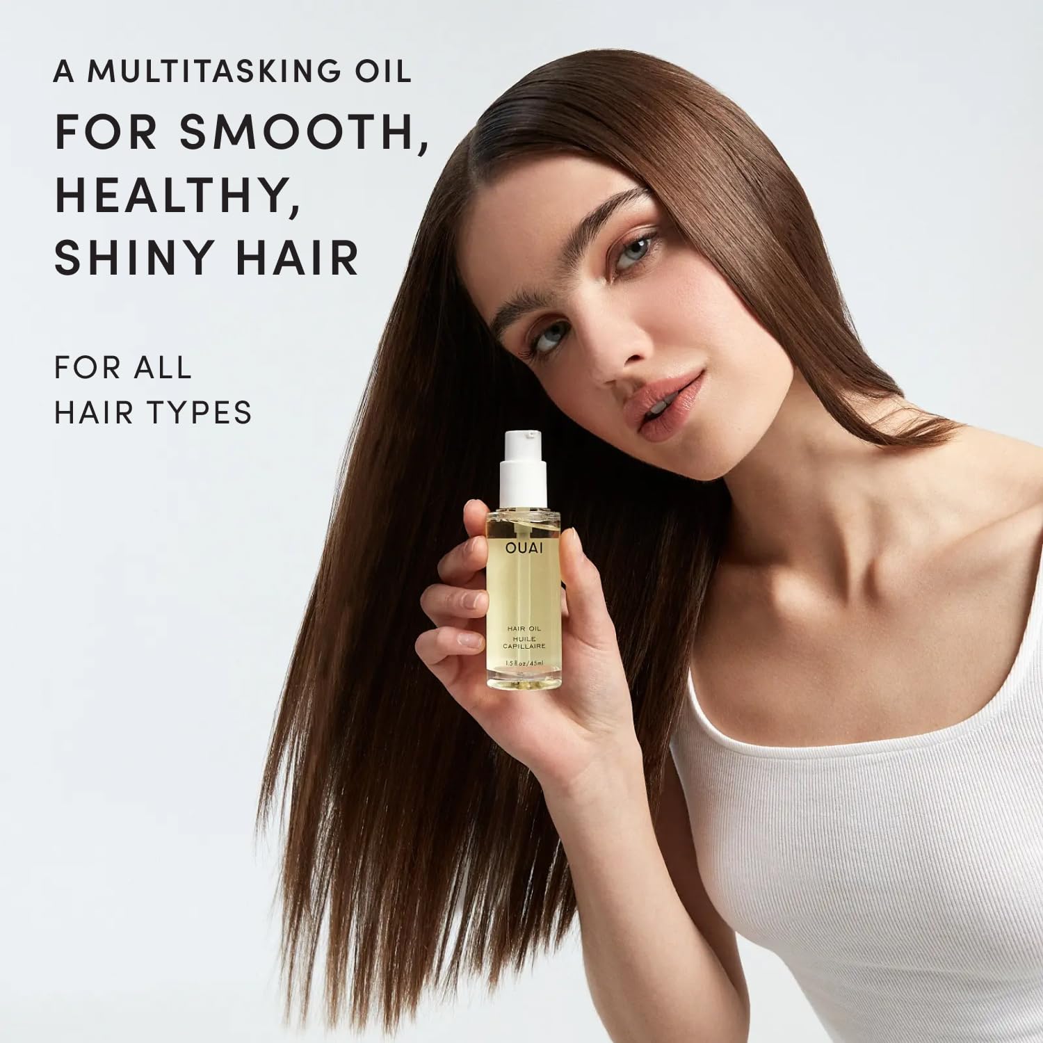 OUAI Hair Oil, Lightweight Heat Protectant, Hair Frizz Control, 1. 5 Fl Oz detail image 2