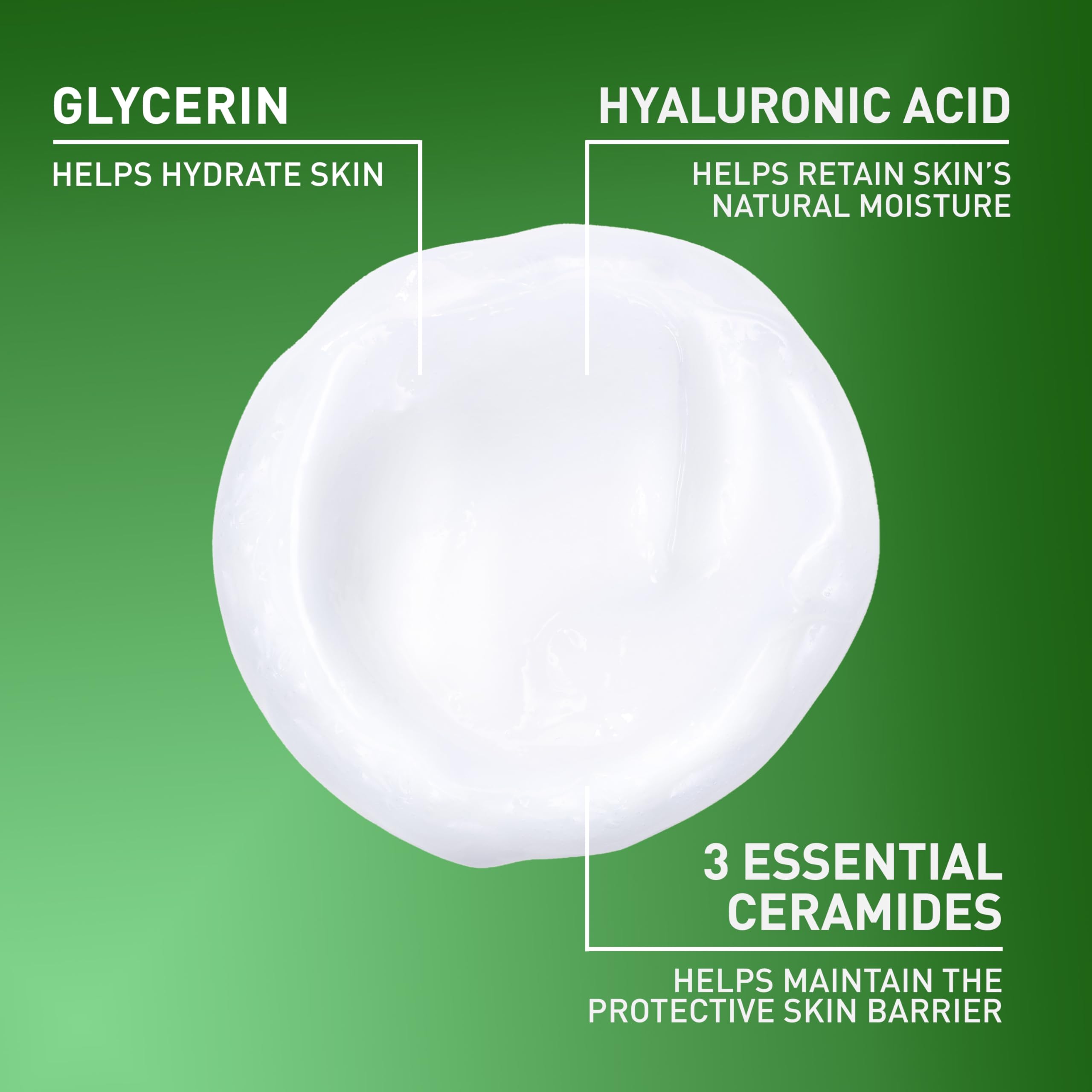CeraVe Hydrating Facial Cleanser, Moisturizing Face Wash for Normal to Dry Skin, Hyaluronic Acid + Ceramides + Glycerin, Fragrance-Free, 16 oz detail image 3