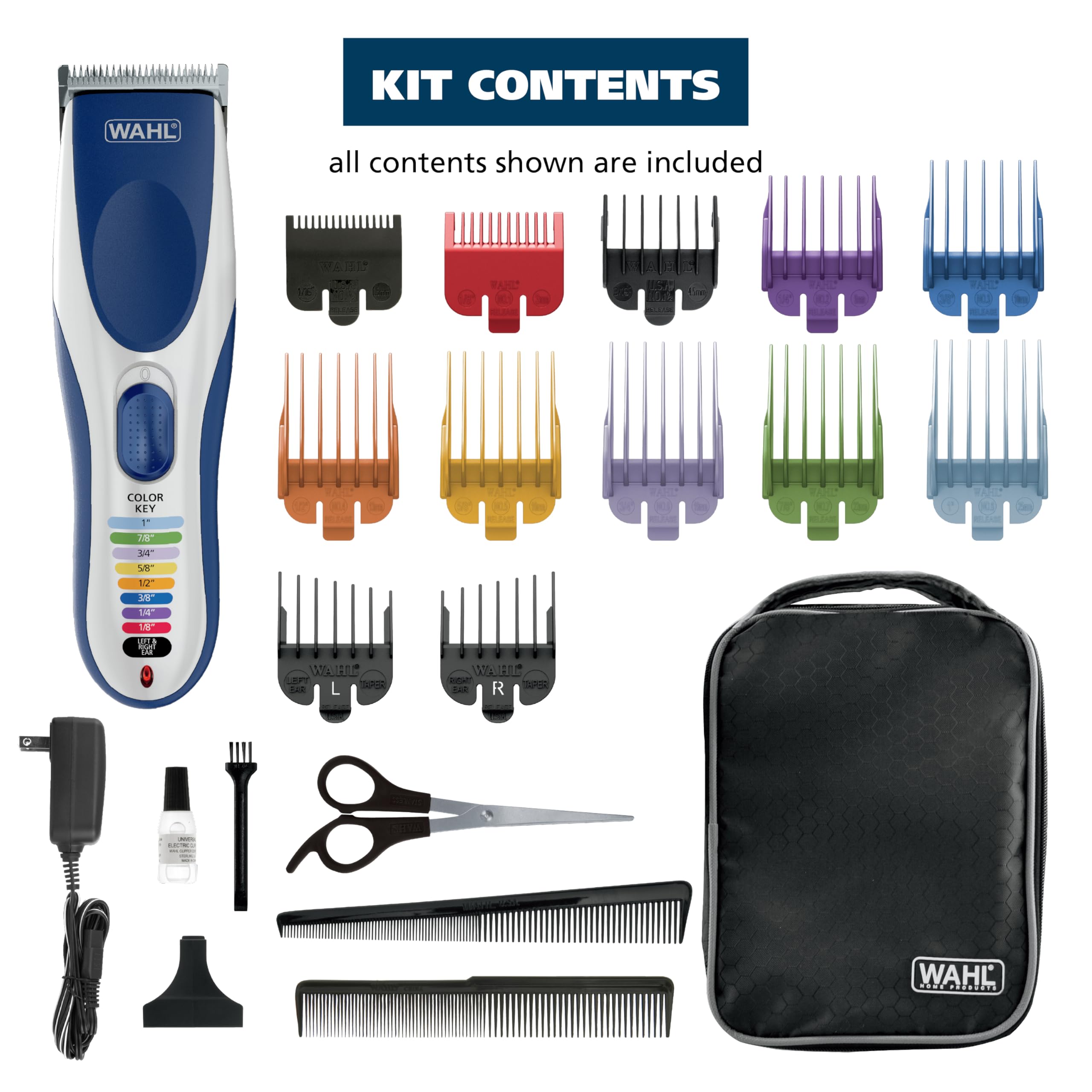 Wahl Color Pro Cordless Rechargeable Hair Clipper & Trimmer – Easy Color-Coded Guide Combs - for Men, Women, & Children – Model 9649P detail image 8