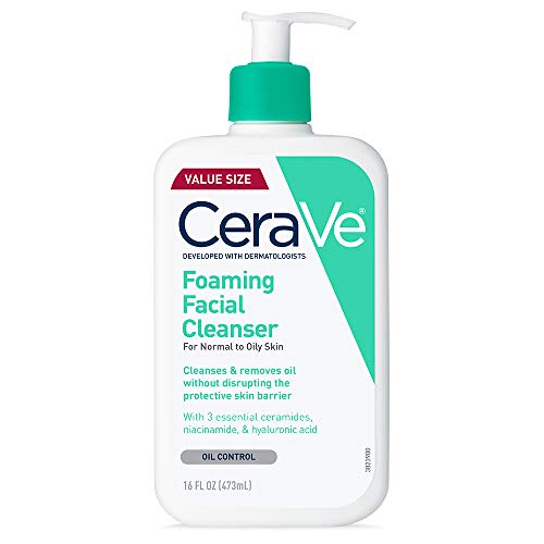 CeraVe Foaming Facial Cleanser, Daily Face Wash for Oily Skin, Hyaluronic Acid + Ceramides + Niacinamide, Fragrance Free, 16 fl oz detail image 9