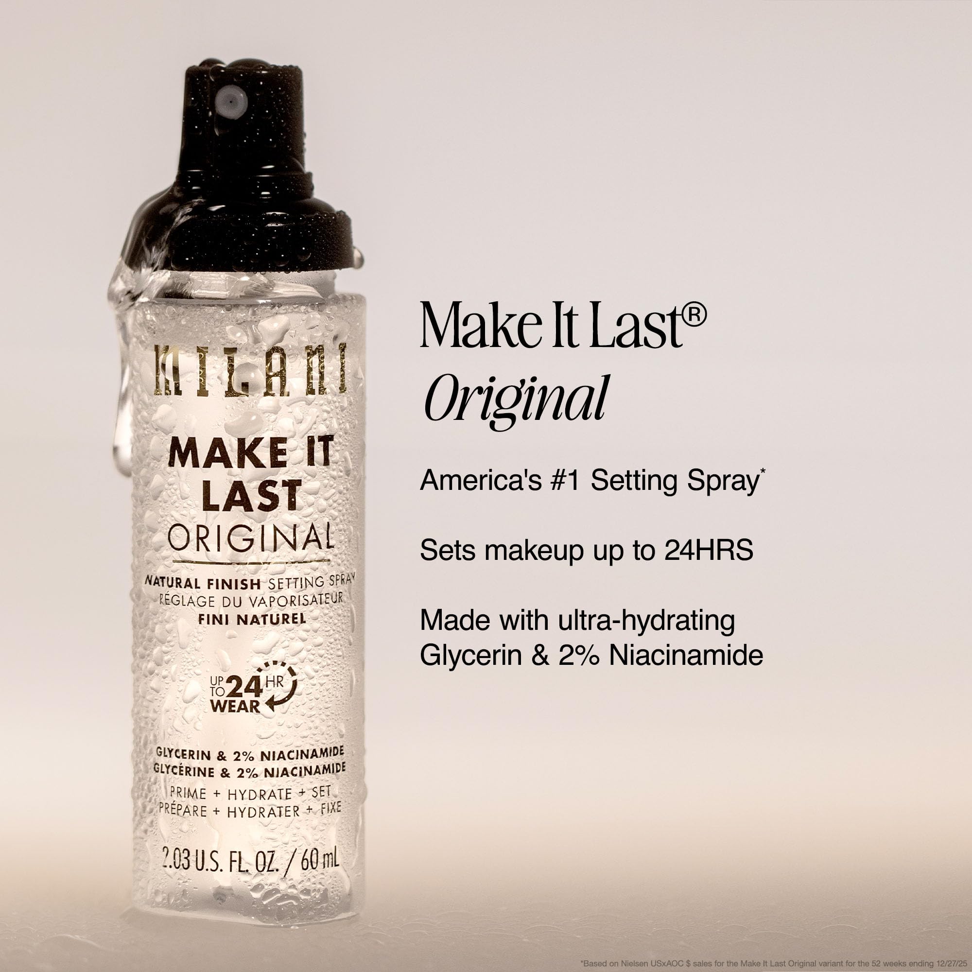 Milani Make It Last Setting Spray (Primer + Hydration + Setting), Up to 24-Hour Wear, Cruelty-Free detail image 3