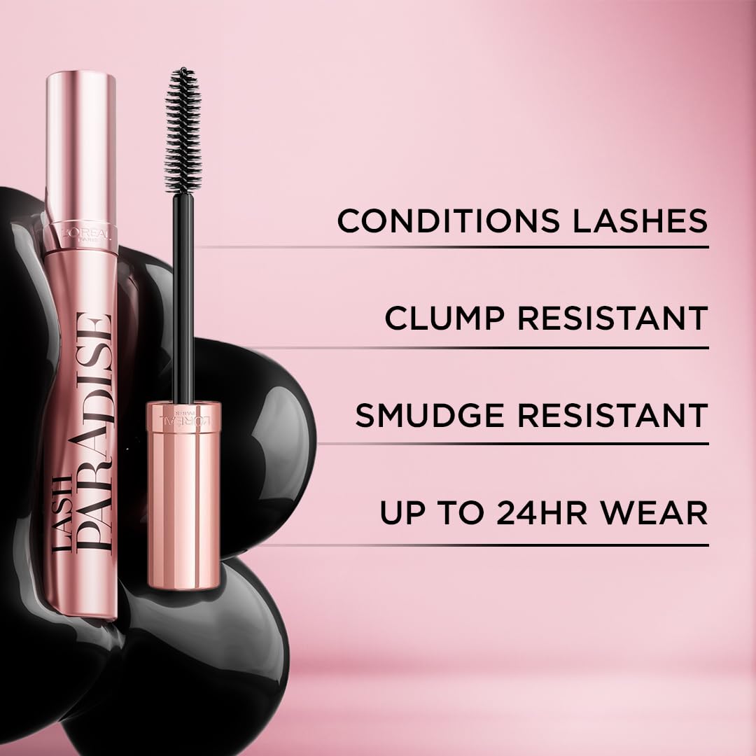 L'Oreal Paris Makeup Voluminous Lash Paradise Mascara, Voluptuous Volume, Intense Length, Feathery Soft Full Lashes, No Flaking, No Smudging, No Clumping, Blackest Black, 0. 25 Fl Oz (Pack of 1) detail image 4