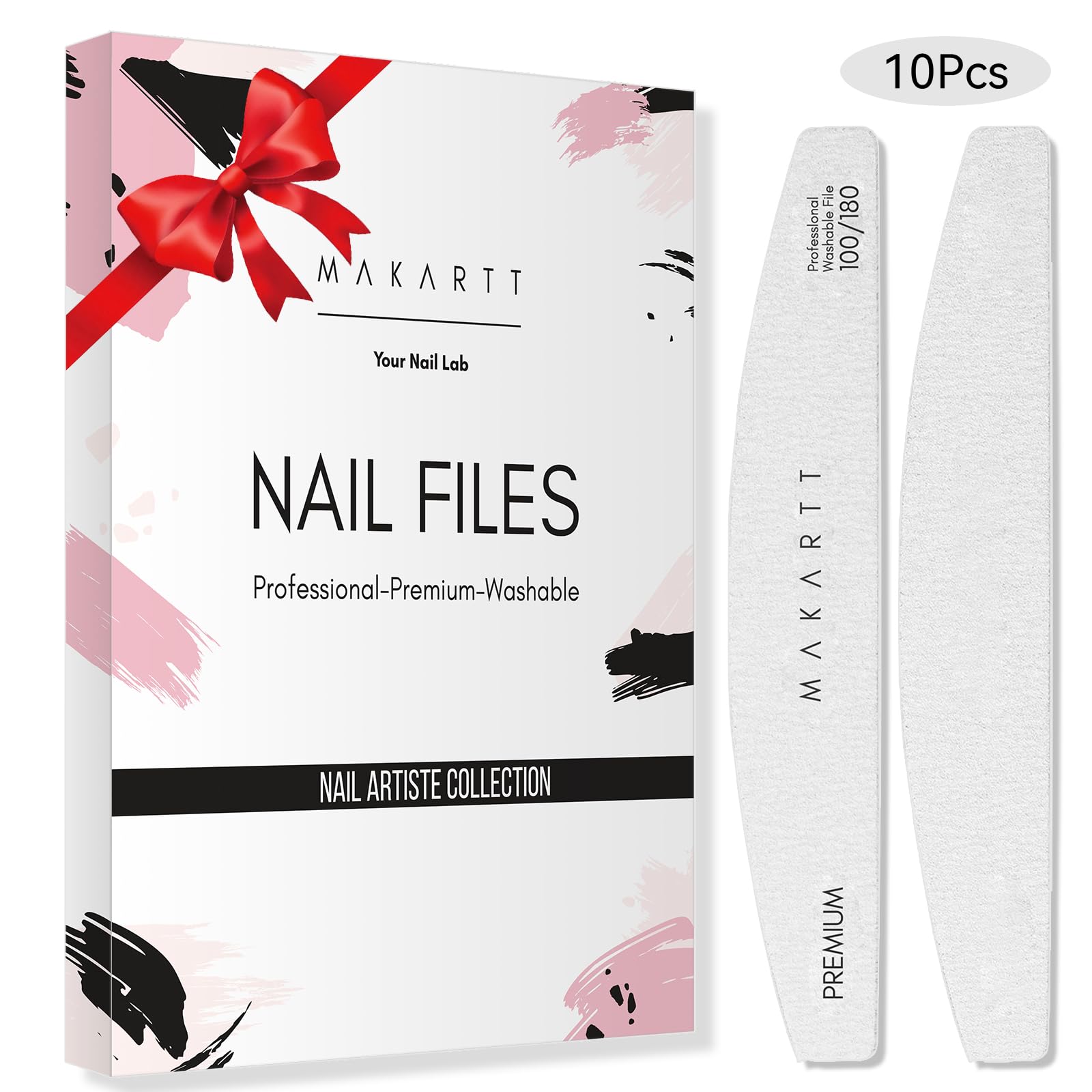 Makartt 100/180 Grit Nail Files, 10PCS Zebra Emery Boards for Nails detail image 9