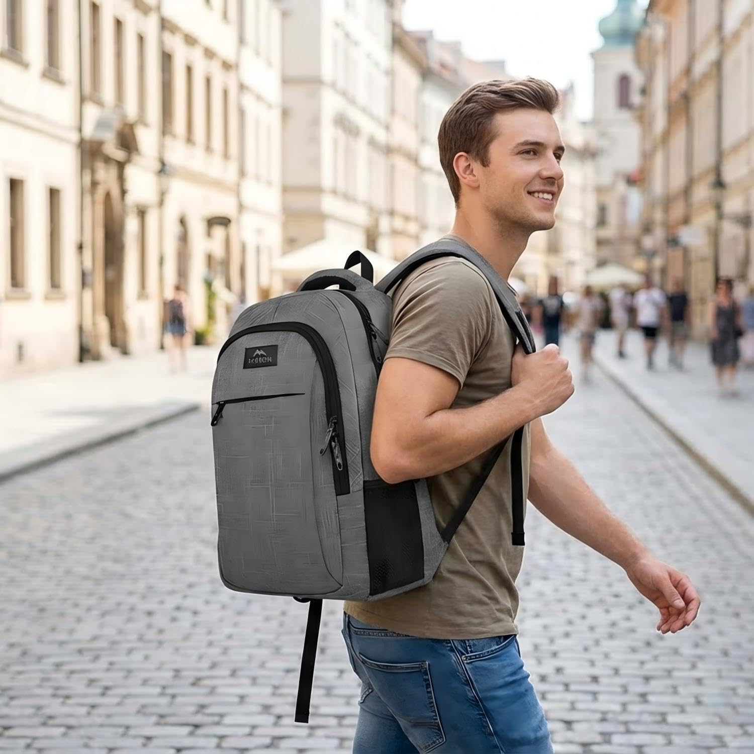 MATEIN Travel Laptop Backpack — Slim Anti-Theft Business Backpack, Water-Resistant College/School Computer Bag, Fits up to 15. 6" Laptop, Grey detail image 8