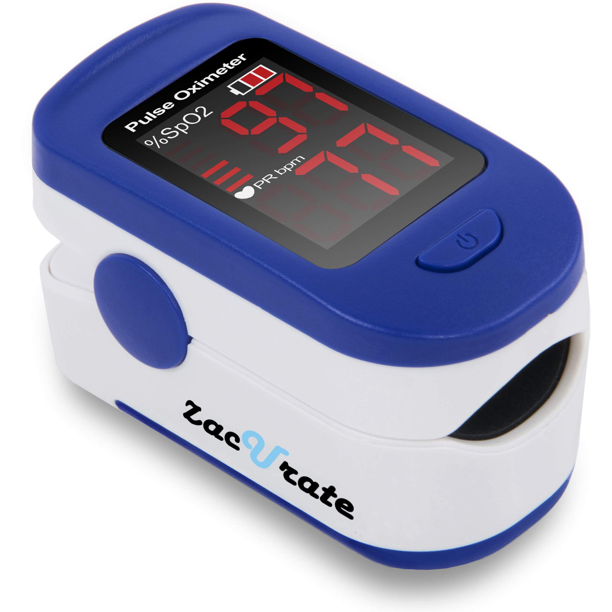 Zacurate 500BL Fingertip Pulse Oximeter Blood Oxygen Saturation Monitor with Batteries Included (Navy Blue) detail image 1