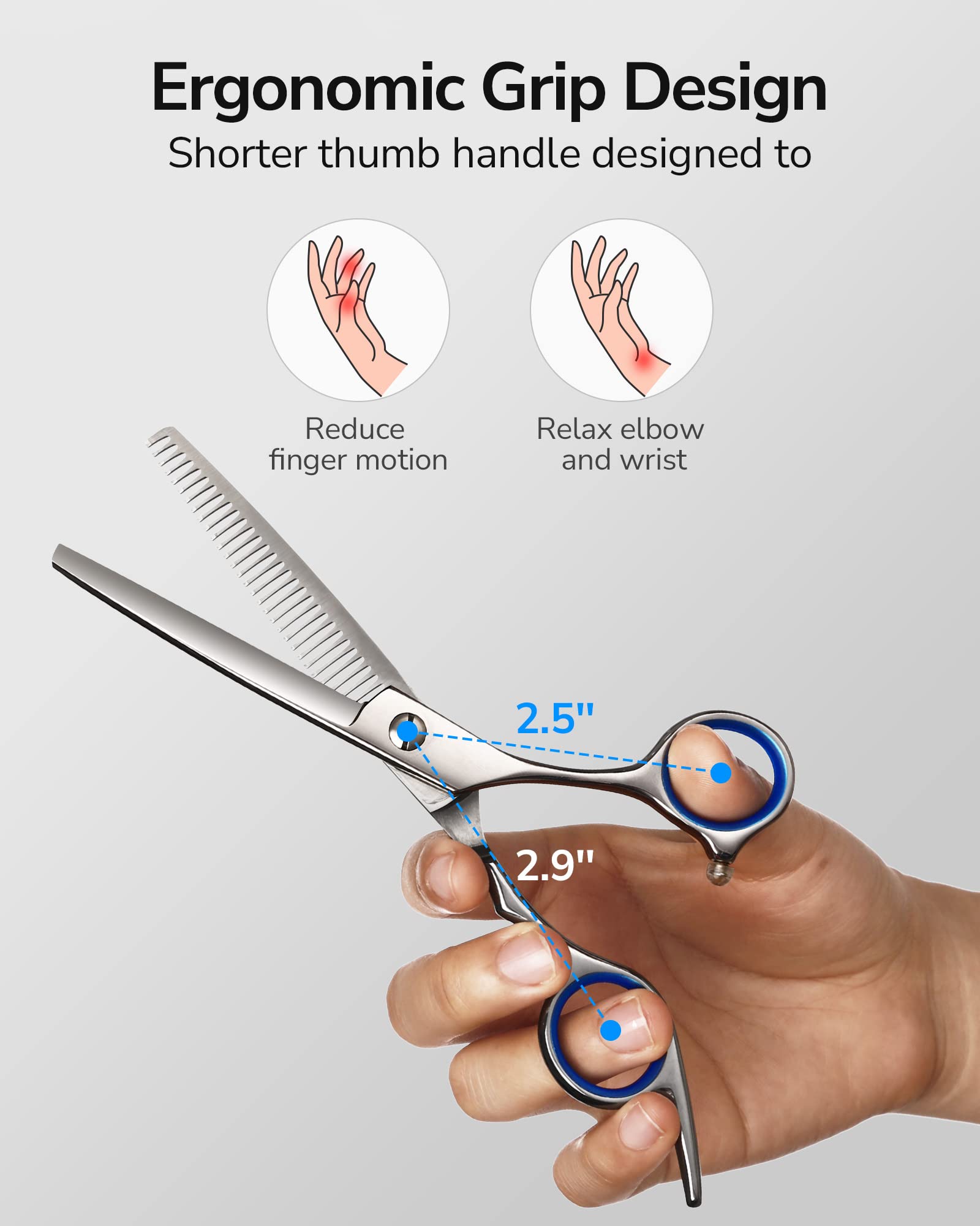 Hair Thinning Scissors ULG Professional Barber’s Texturizing Teeth Shears for Hairdressing, Salon and Home Use Thinning Shears for Hair Cutting, Made of Japanese Stainless Steel, 6. 5 inch detail image 3